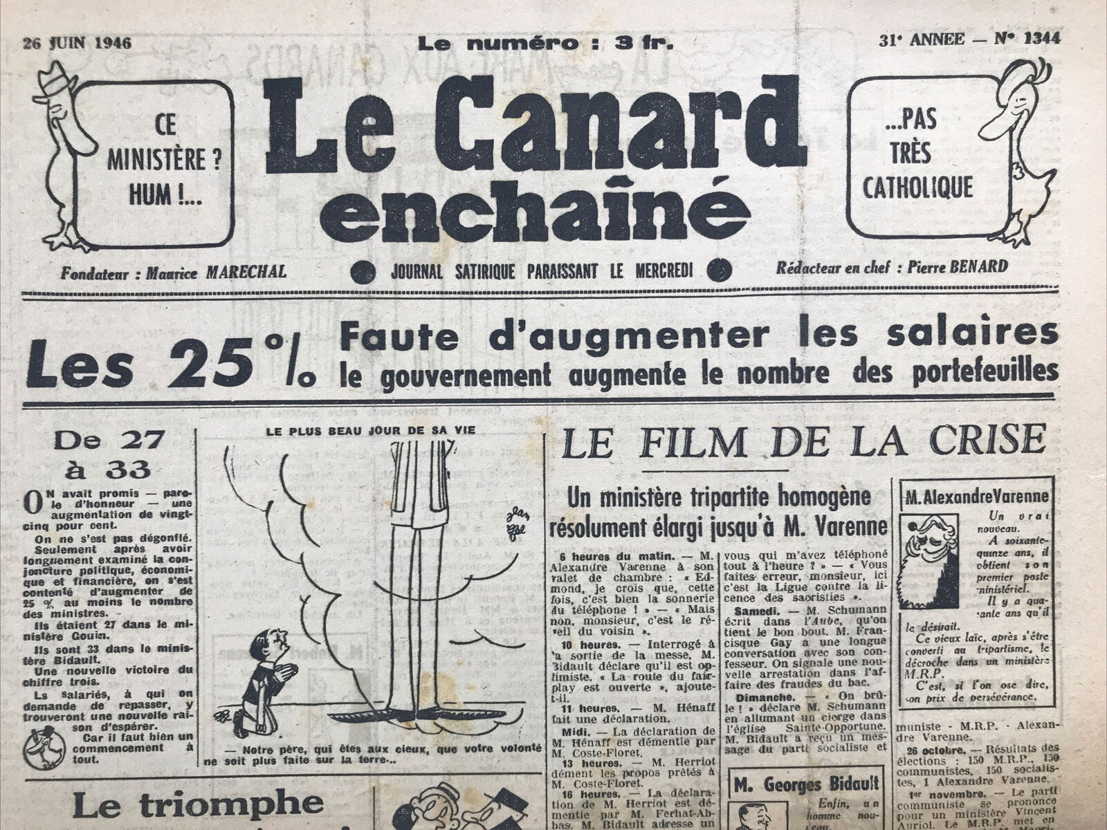 Couac ! | Acheter un Canard | Vente d'Anciens Journaux du Canard Enchaîné. Des Journaux Satiriques de Collection, Historiques & Authentiques de 1916 à 2004 ! | 1344