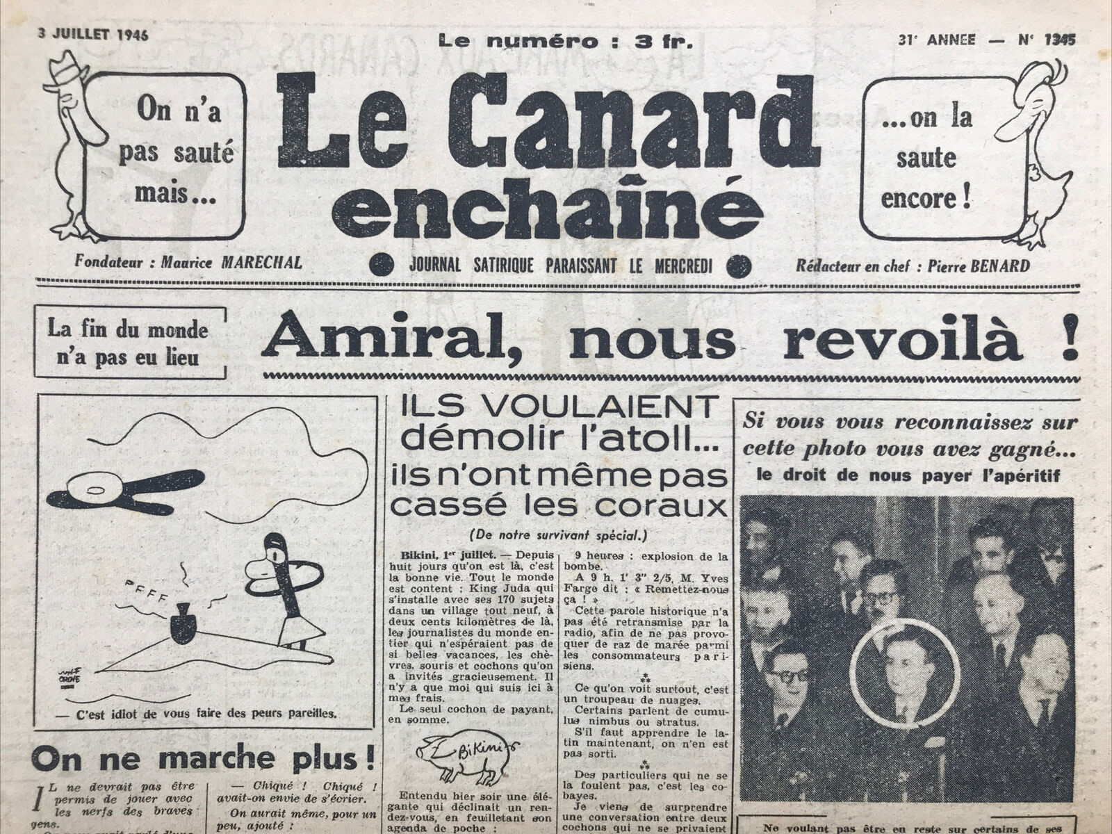 Couac ! | Acheter un Canard | Vente d'Anciens Journaux du Canard Enchaîné. Des Journaux Satiriques de Collection, Historiques & Authentiques de 1916 à 2004 ! | 1345