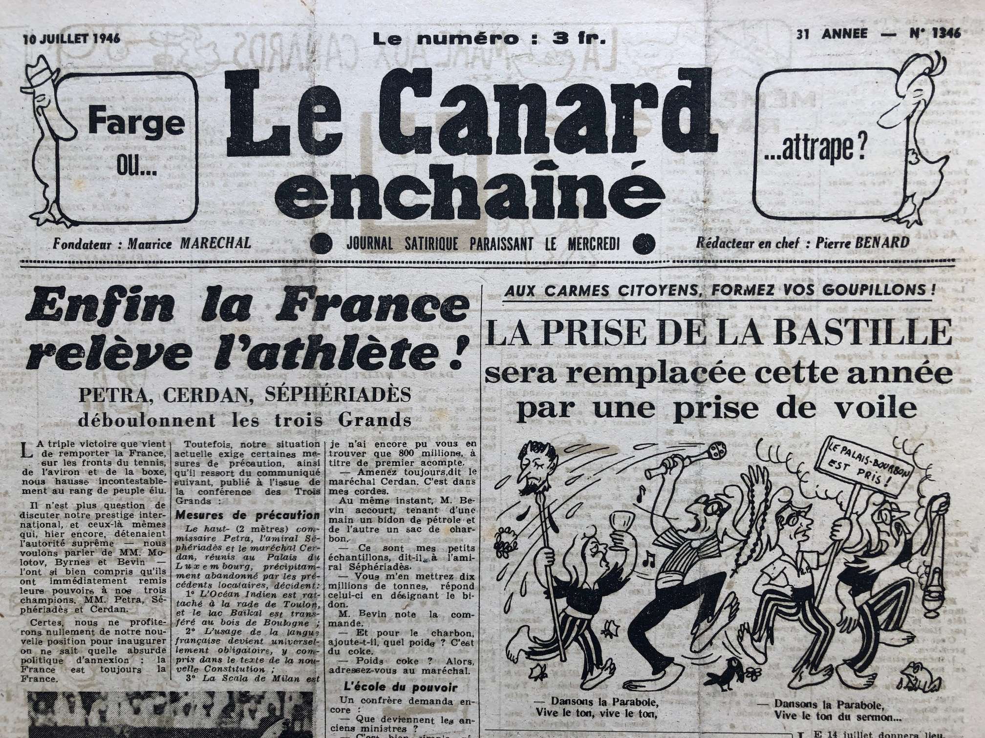 Couac ! | Acheter un Canard | Vente d'Anciens Journaux du Canard Enchaîné. Des Journaux Satiriques de Collection, Historiques & Authentiques de 1916 à 2004 ! | 1346 1