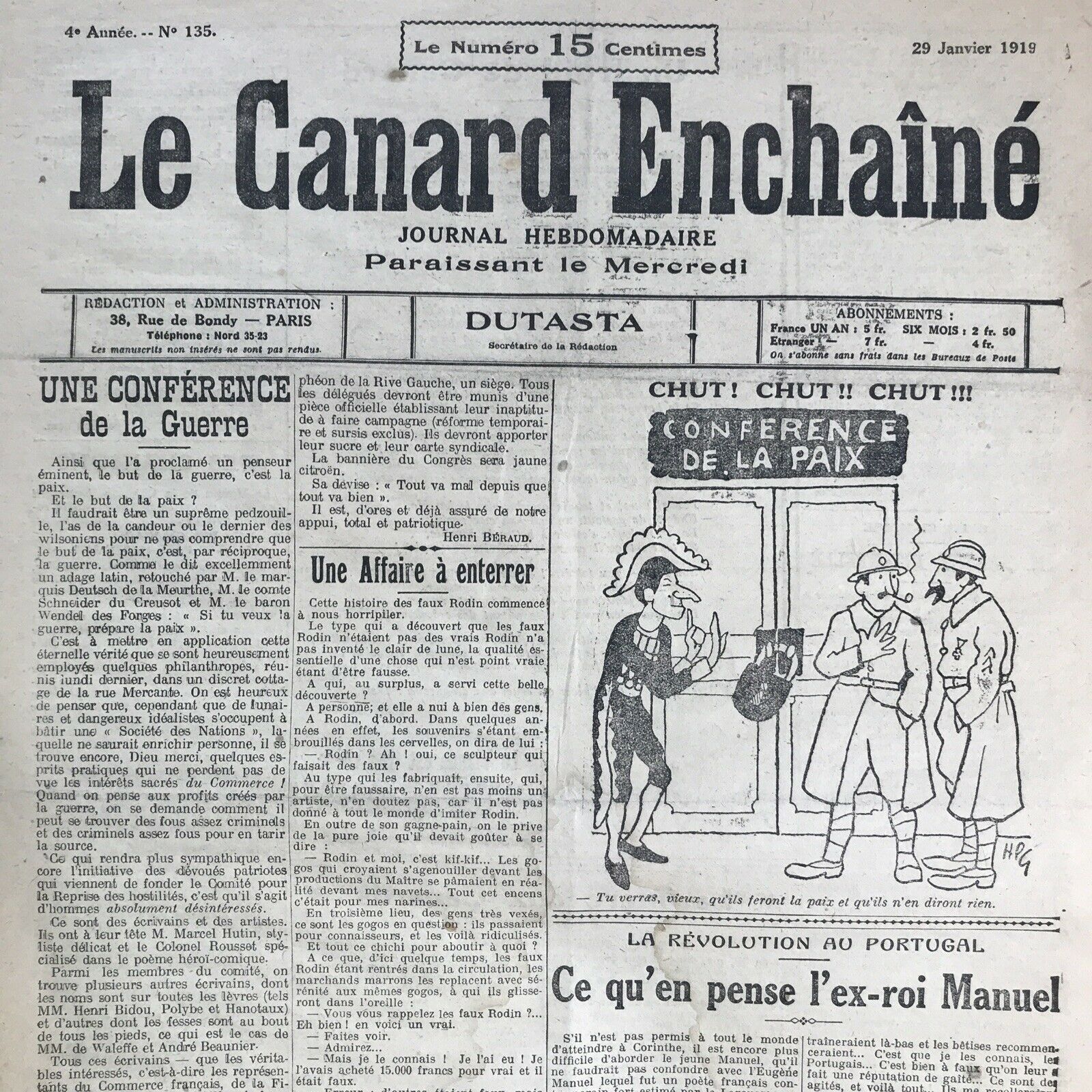 Couac ! | Acheter un Canard | Vente d'Anciens Journaux du Canard Enchaîné. Des Journaux Satiriques de Collection, Historiques & Authentiques de 1916 à 2004 ! | 135