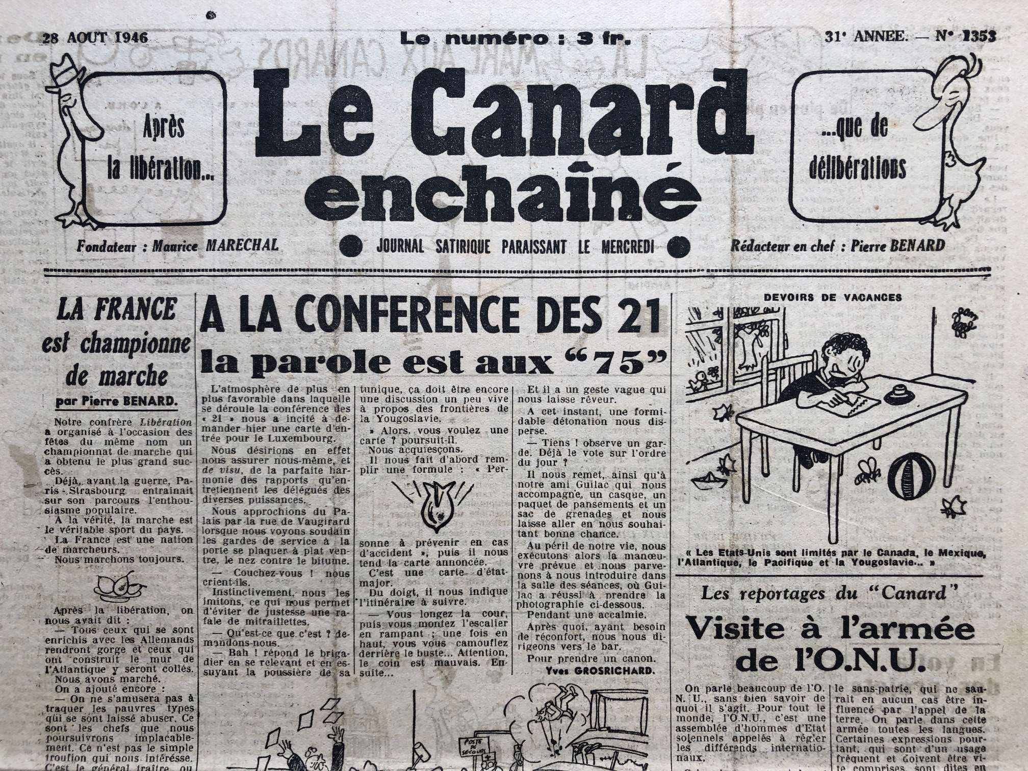 Couac ! | Acheter un Canard | Vente d'Anciens Journaux du Canard Enchaîné. Des Journaux Satiriques de Collection, Historiques & Authentiques de 1916 à 2004 ! | 1353 2