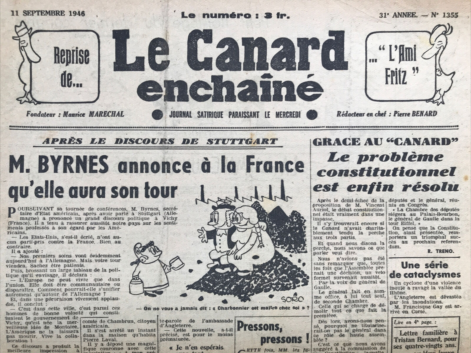 Couac ! | Acheter un Canard | Vente d'Anciens Journaux du Canard Enchaîné. Des Journaux Satiriques de Collection, Historiques & Authentiques de 1916 à 2004 ! | 1355