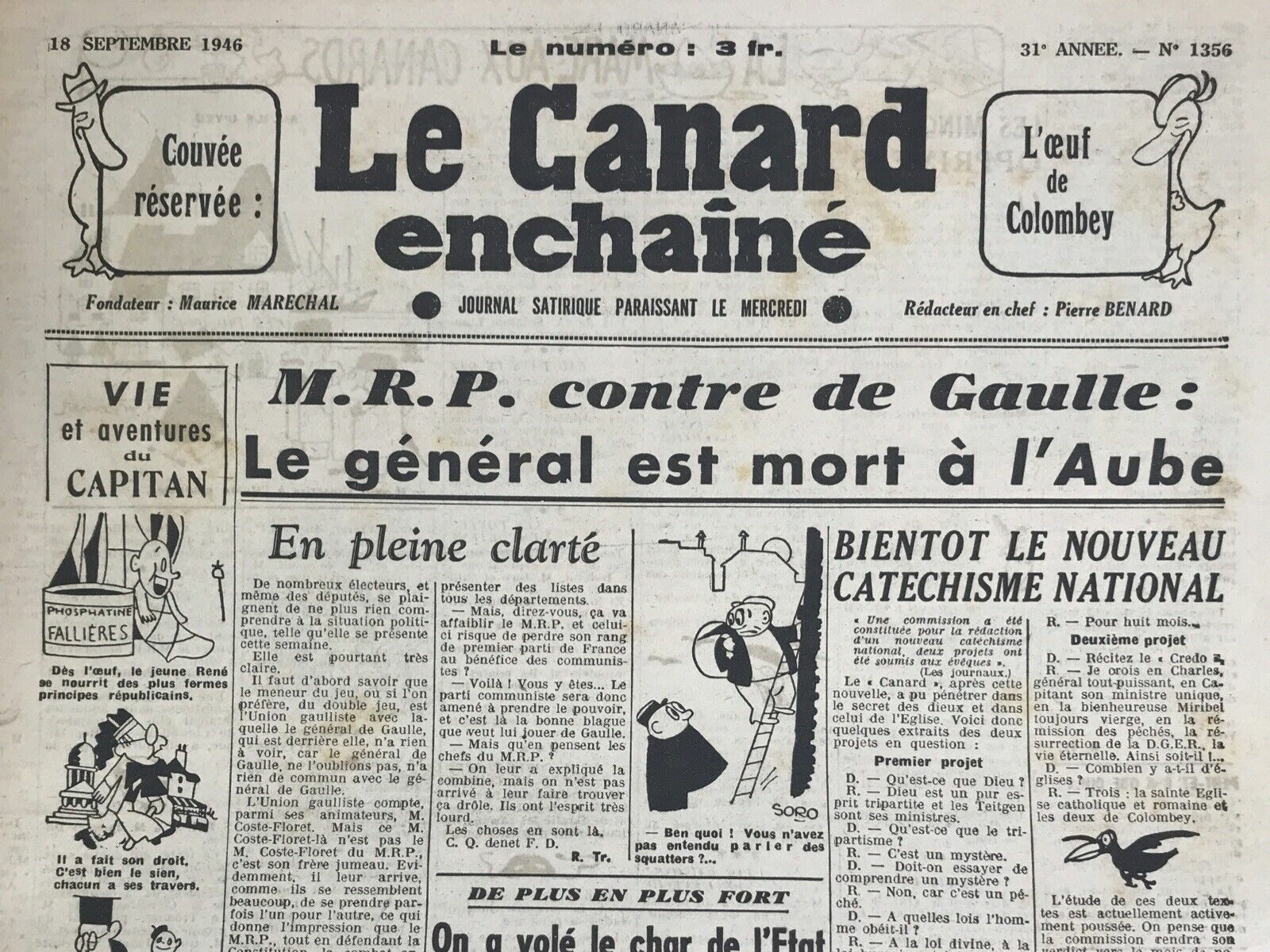 Couac ! | Acheter un Canard | Vente d'Anciens Journaux du Canard Enchaîné. Des Journaux Satiriques de Collection, Historiques & Authentiques de 1916 à 2004 ! | 1356 e1679077558292