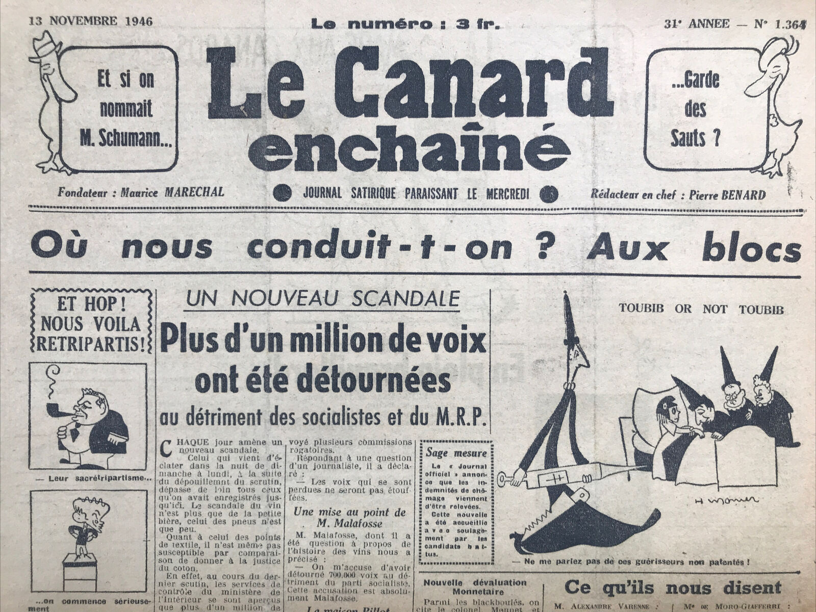 Couac ! | Acheter un Canard | Vente d'Anciens Journaux du Canard Enchaîné. Des Journaux Satiriques de Collection, Historiques & Authentiques de 1916 à 2004 ! | 1364