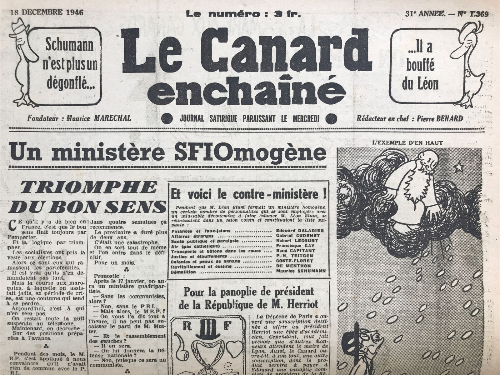 Couac ! | Acheter un Canard | Vente d'Anciens Journaux du Canard Enchaîné. Des Journaux Satiriques de Collection, Historiques & Authentiques de 1916 à 2004 ! | 1369