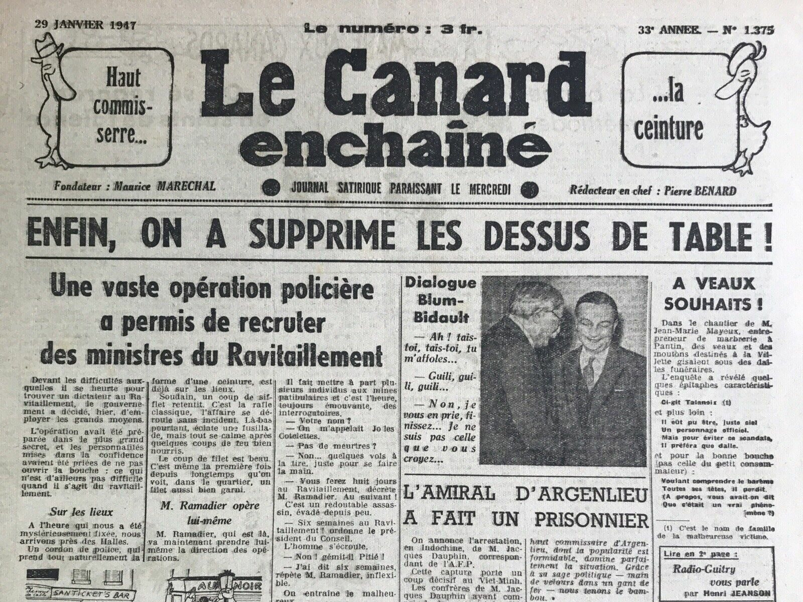 Couac ! | Acheter un Canard | Vente d'Anciens Journaux du Canard Enchaîné. Des Journaux Satiriques de Collection, Historiques & Authentiques de 1916 à 2004 ! | 1375 e1719828429259