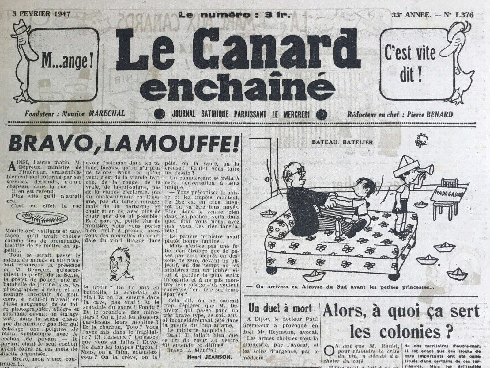 Couac ! | Acheter un Canard | Vente d'Anciens Journaux du Canard Enchaîné. Des Journaux Satiriques de Collection, Historiques & Authentiques de 1916 à 2004 ! | 1376 e1719828543256