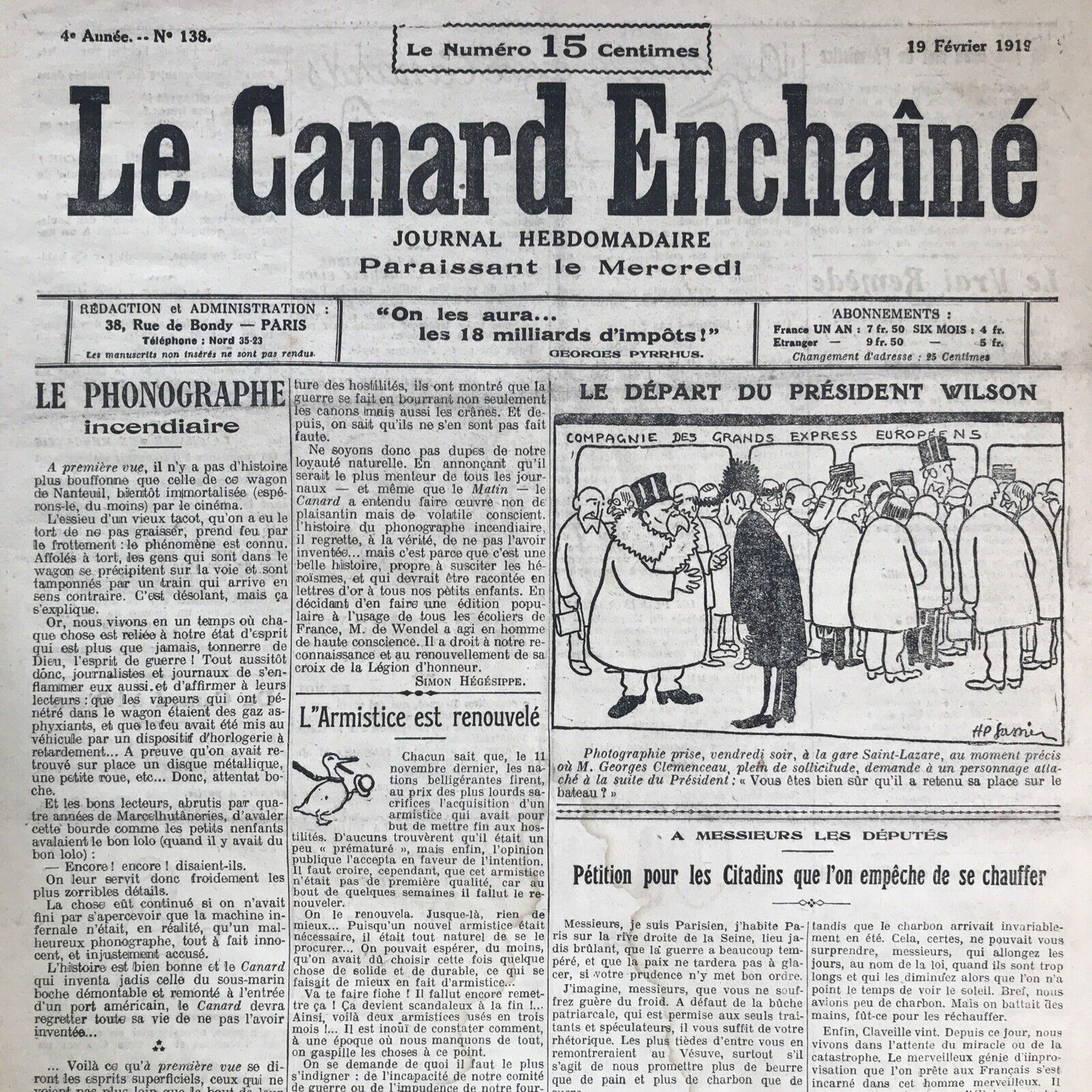 Couac ! | Acheter un Canard | Vente d'Anciens Journaux du Canard Enchaîné. Des Journaux Satiriques de Collection, Historiques & Authentiques de 1916 à 2004 ! | 138