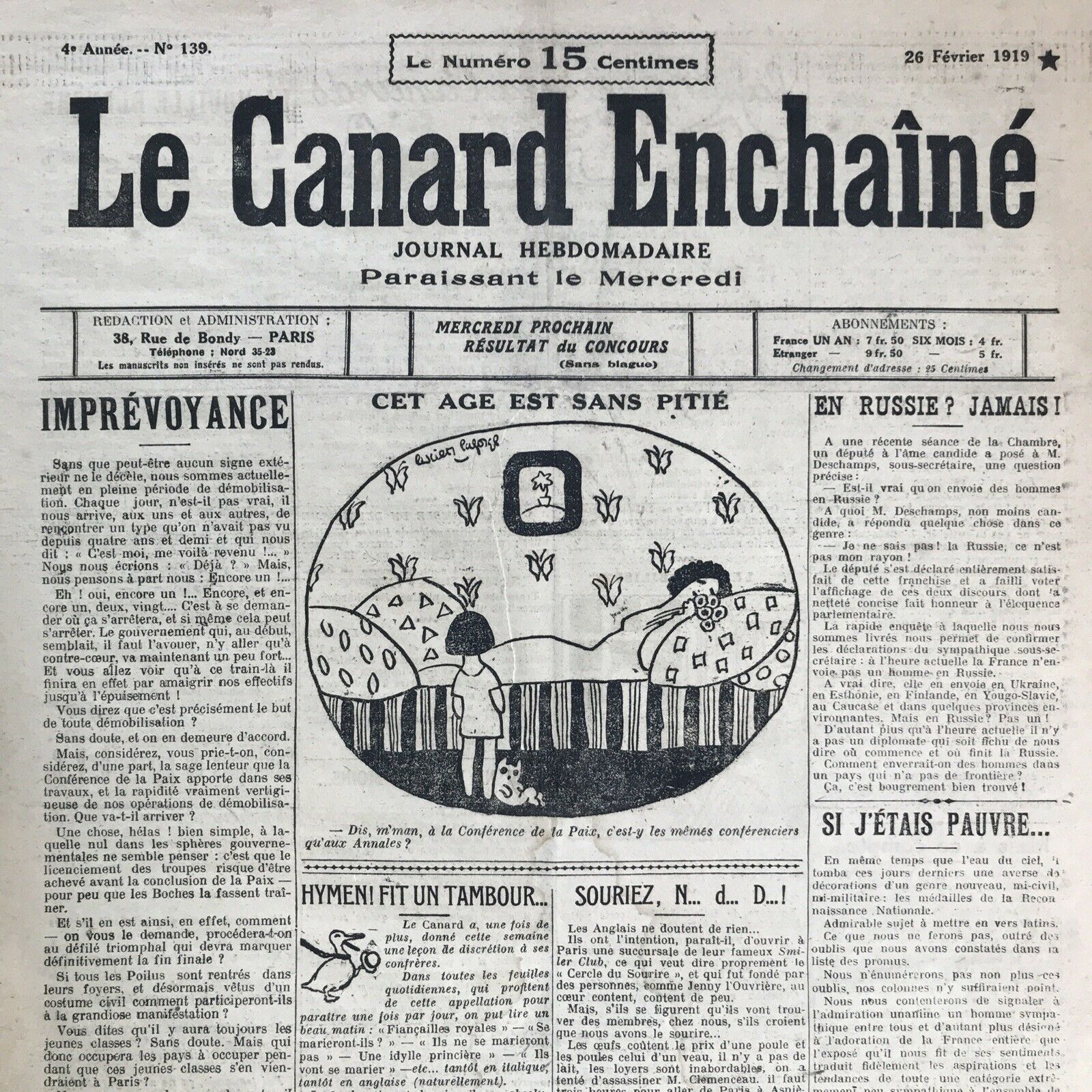 Couac ! | Acheter un Canard | Vente d'Anciens Journaux du Canard Enchaîné. Des Journaux Satiriques de Collection, Historiques & Authentiques de 1916 à 2004 ! | 139