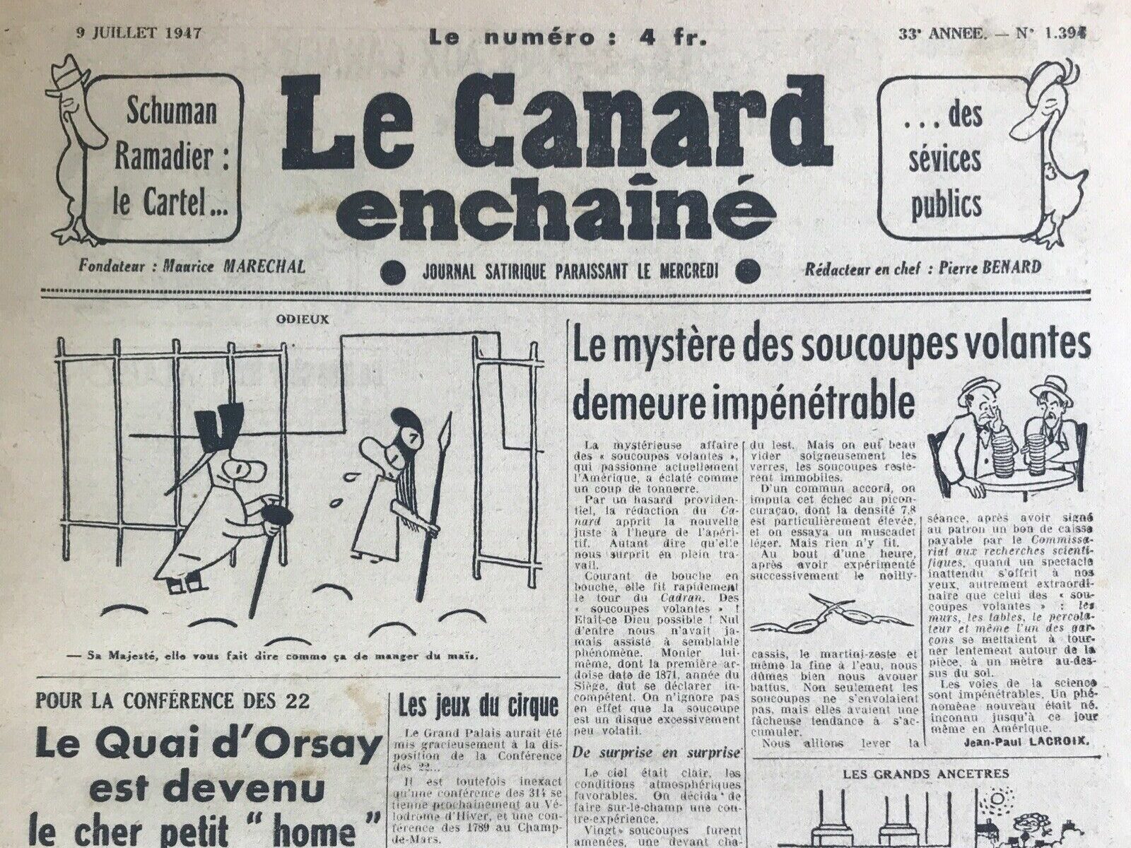 Couac ! | Acheter un Canard | Vente d'Anciens Journaux du Canard Enchaîné. Des Journaux Satiriques de Collection, Historiques & Authentiques de 1916 à 2004 ! | 1394 e1719908480700