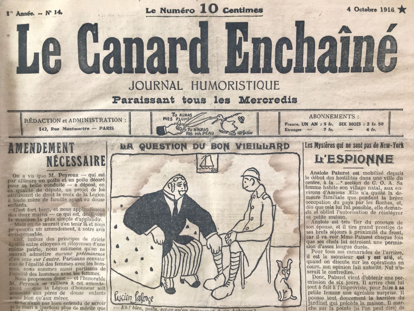 Couac ! | Acheter un Canard | Vente d'Anciens Journaux du Canard Enchaîné. Des Journaux Satiriques de Collection, Historiques & Authentiques de 1916 à 2004 ! | 14 2