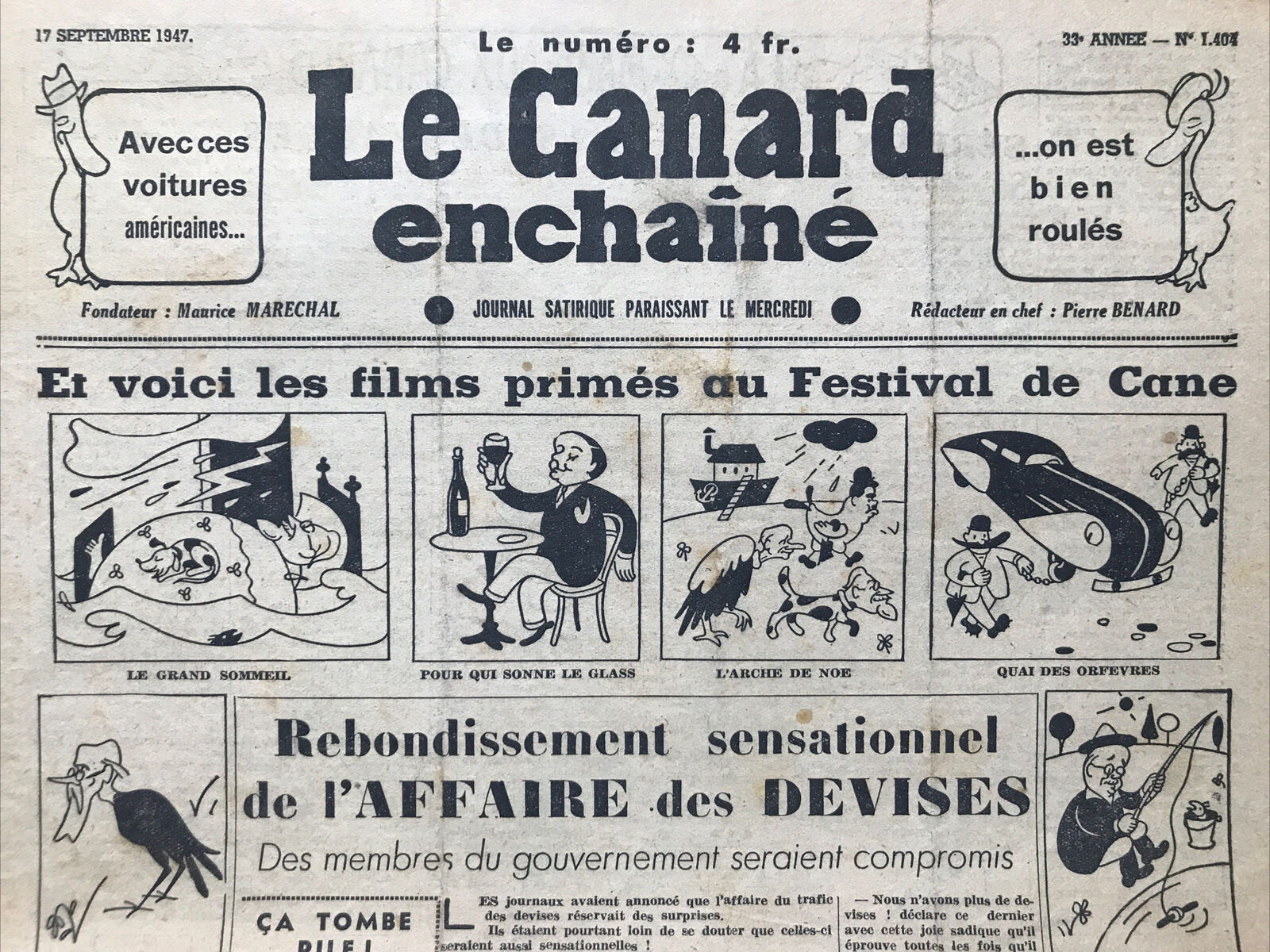 Couac ! | Acheter un Canard | Vente d'Anciens Journaux du Canard Enchaîné. Des Journaux Satiriques de Collection, Historiques & Authentiques de 1916 à 2004 ! | 1404