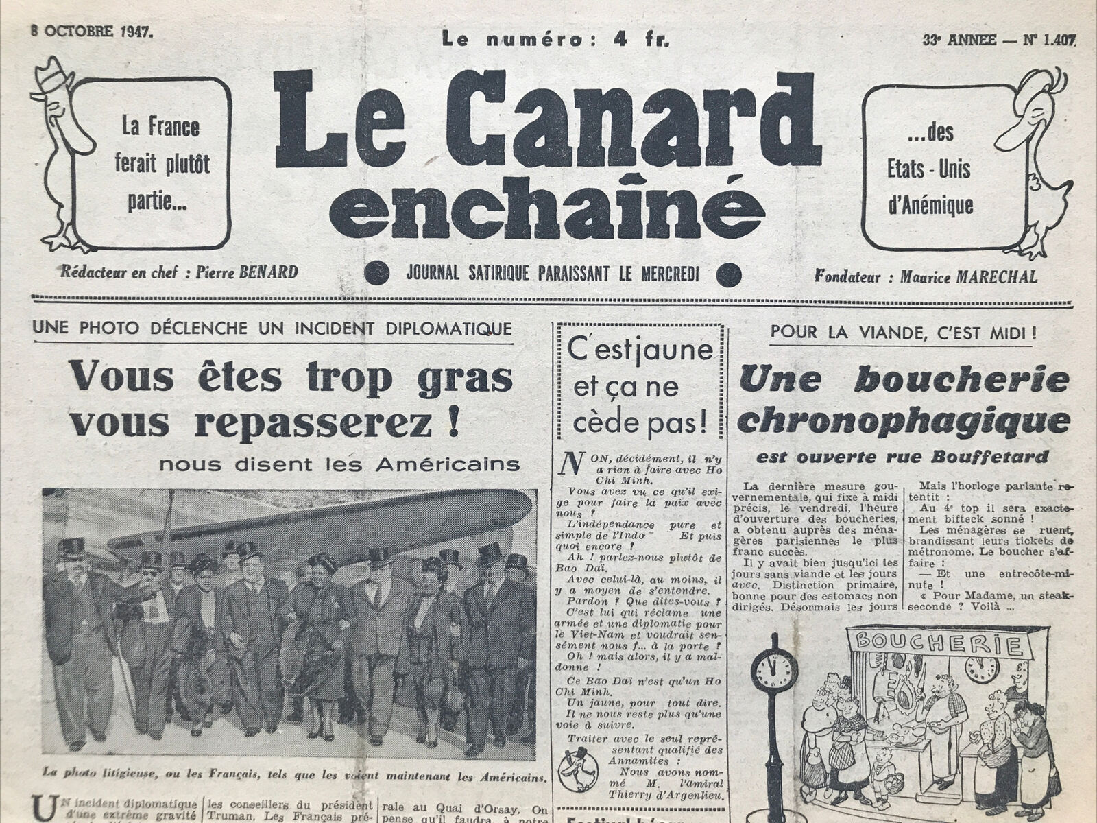 Couac ! | Acheter un Canard | Vente d'Anciens Journaux du Canard Enchaîné. Des Journaux Satiriques de Collection, Historiques & Authentiques de 1916 à 2004 ! | 1407