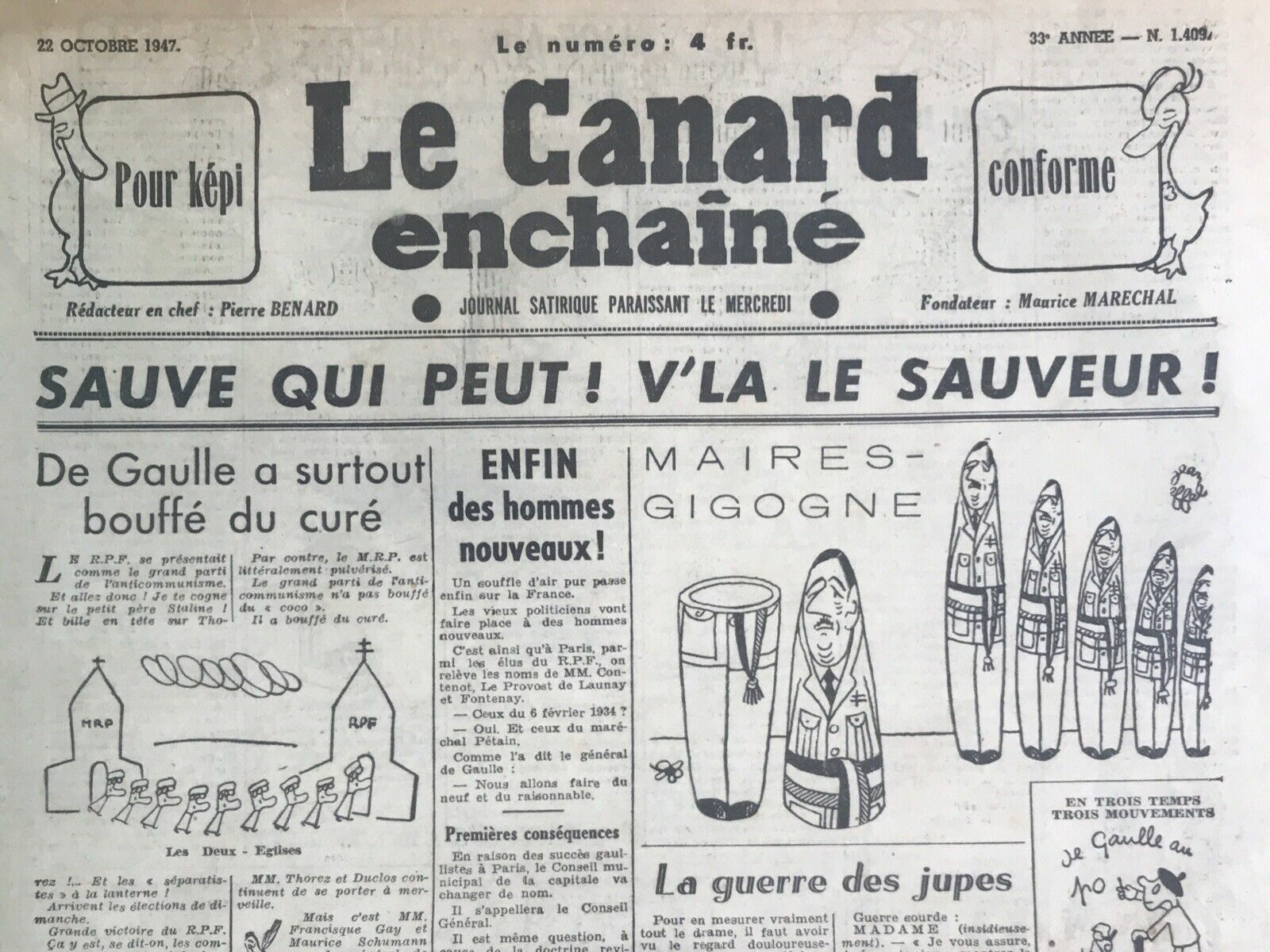 Couac ! | Acheter un Canard | Vente d'Anciens Journaux du Canard Enchaîné. Des Journaux Satiriques de Collection, Historiques & Authentiques de 1916 à 2004 ! | 1409 e1708182248790