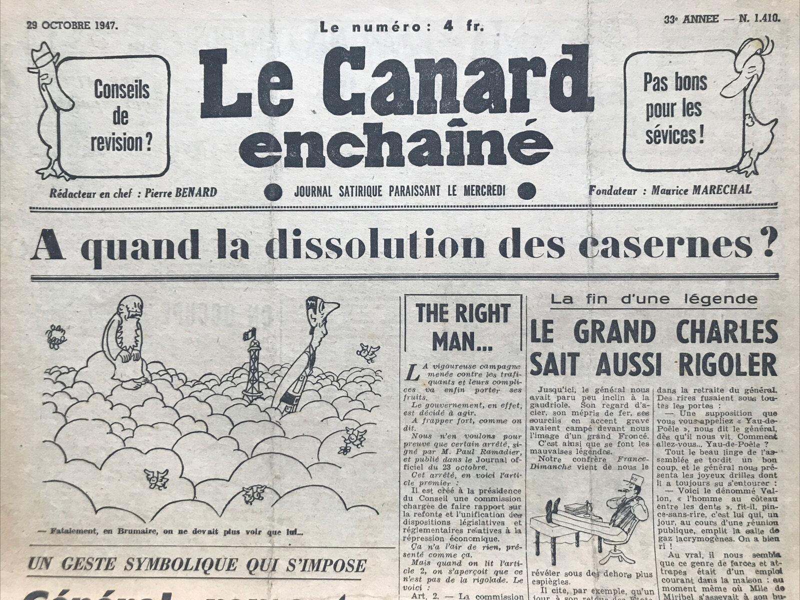 Couac ! | Acheter un Canard | Vente d'Anciens Journaux du Canard Enchaîné. Des Journaux Satiriques de Collection, Historiques & Authentiques de 1916 à 2004 ! | 1410