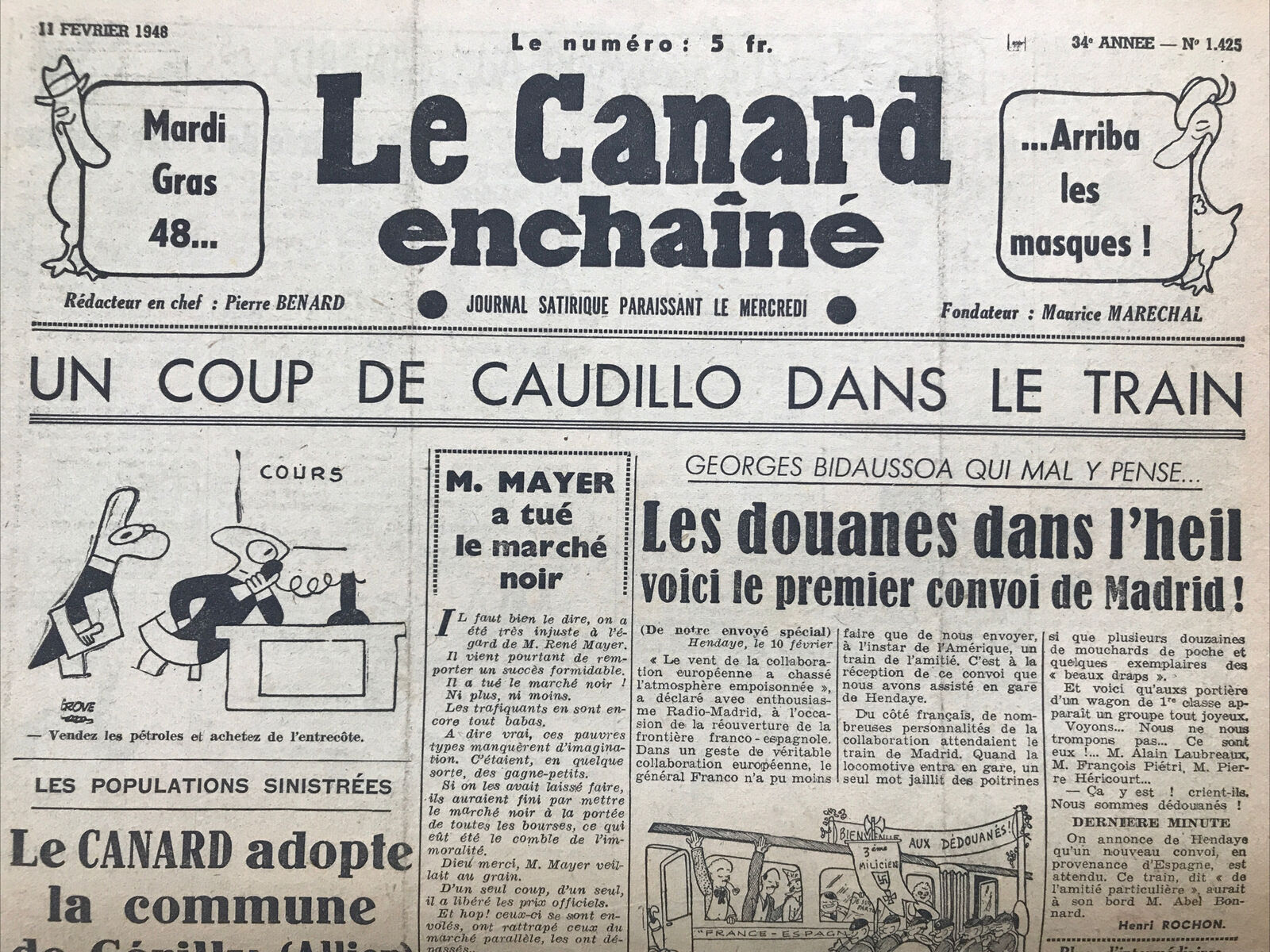 Couac ! | Acheter un Canard | Vente d'Anciens Journaux du Canard Enchaîné. Des Journaux Satiriques de Collection, Historiques & Authentiques de 1916 à 2004 ! | 1425