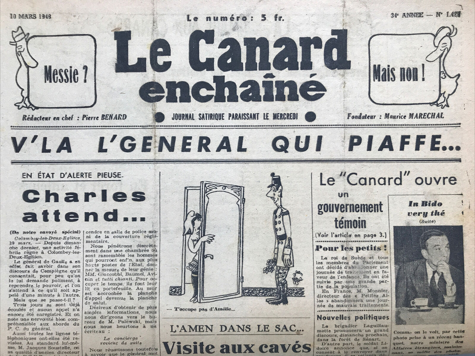 Couac ! | Acheter un Canard | Vente d'Anciens Journaux du Canard Enchaîné. Des Journaux Satiriques de Collection, Historiques & Authentiques de 1916 à 2004 ! | 1429