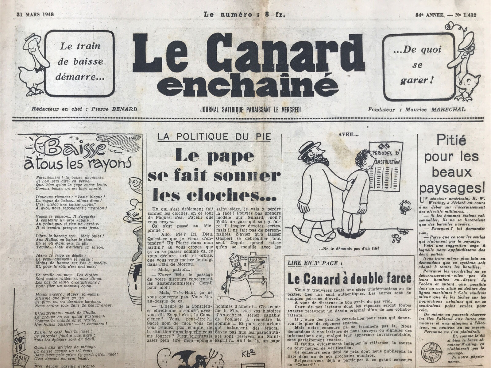 Couac ! | Acheter un Canard | Vente d'Anciens Journaux du Canard Enchaîné. Des Journaux Satiriques de Collection, Historiques & Authentiques de 1916 à 2004 ! | 1432