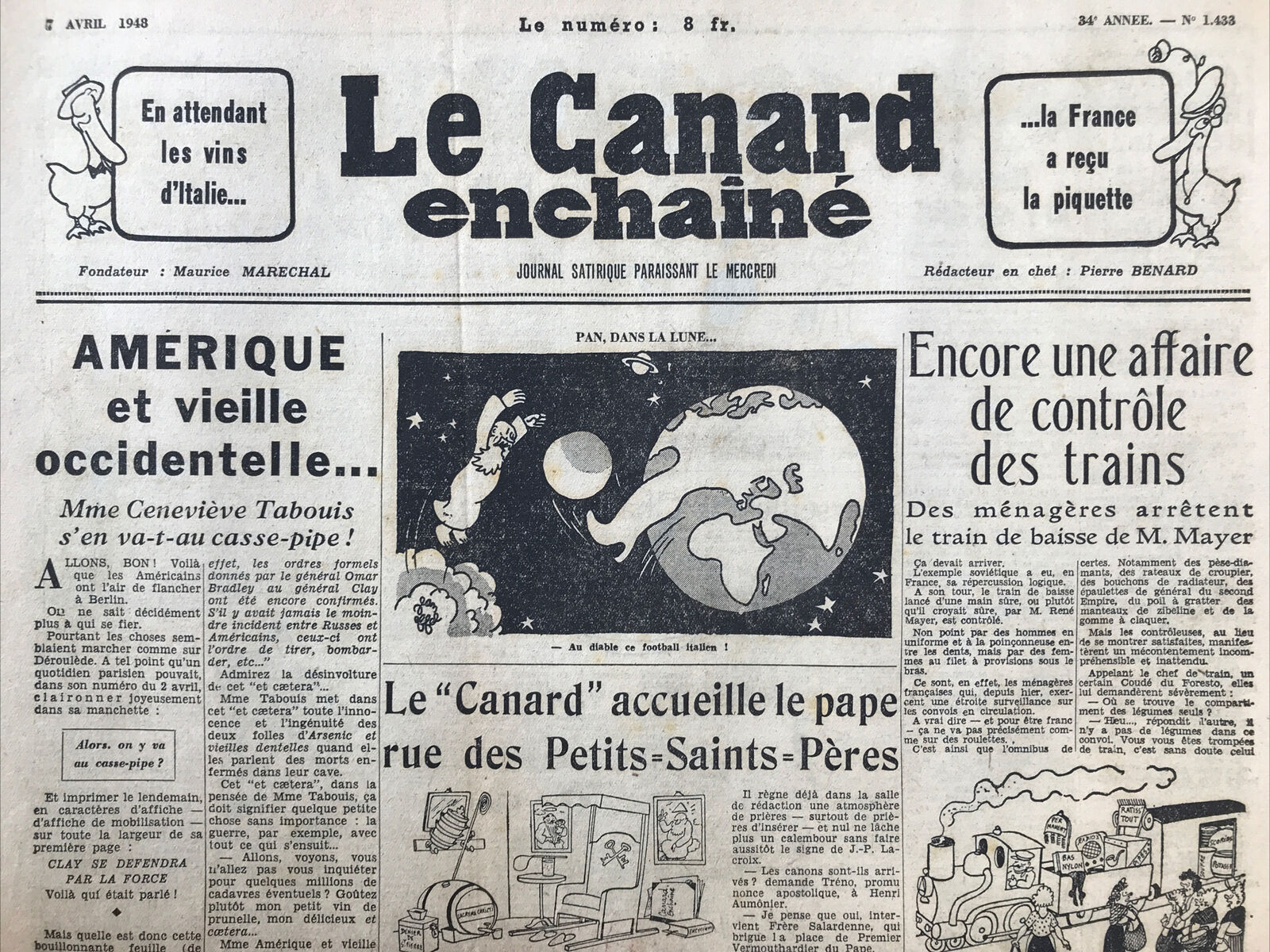 Couac ! | Acheter un Canard | Vente d'Anciens Journaux du Canard Enchaîné. Des Journaux Satiriques de Collection, Historiques & Authentiques de 1916 à 2004 ! | 1433