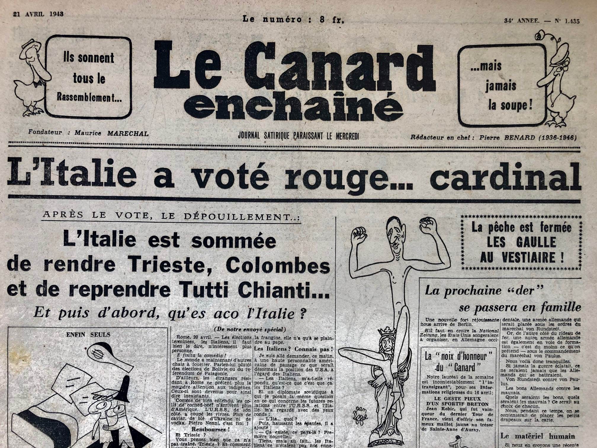 Couac ! | Acheter un Canard | Vente d'Anciens Journaux du Canard Enchaîné. Des Journaux Satiriques de Collection, Historiques & Authentiques de 1916 à 2004 ! | 1435 1