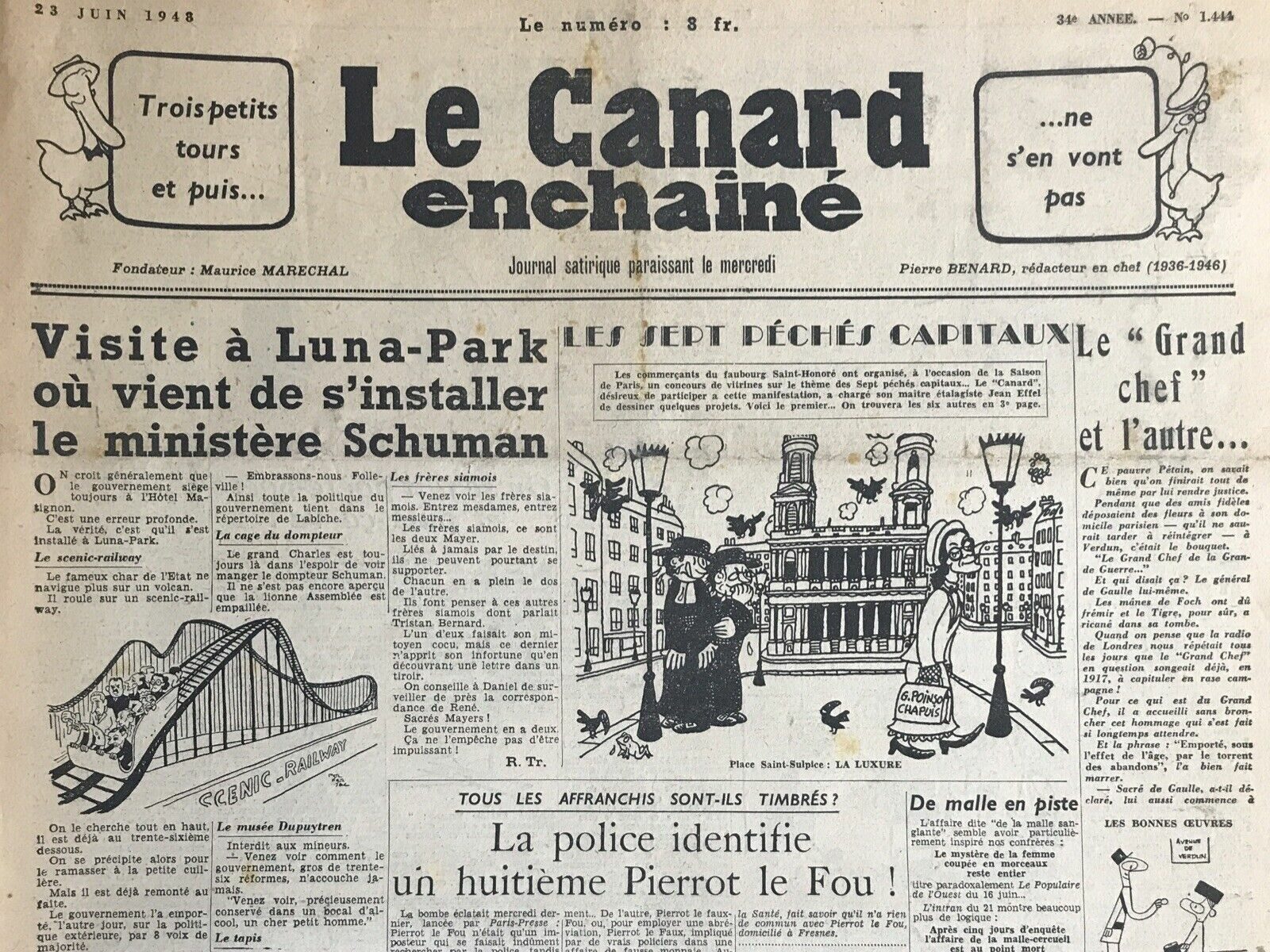 Couac ! | Acheter un Canard | Vente d'Anciens Journaux du Canard Enchaîné. Des Journaux Satiriques de Collection, Historiques & Authentiques de 1916 à 2004 ! | 1444 e1708182791663