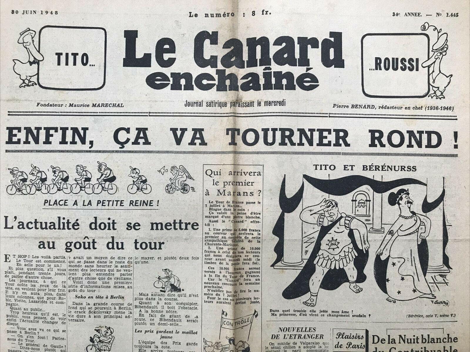 Couac ! | Acheter un Canard | Vente d'Anciens Journaux du Canard Enchaîné. Des Journaux Satiriques de Collection, Historiques & Authentiques de 1916 à 2004 ! | 1445