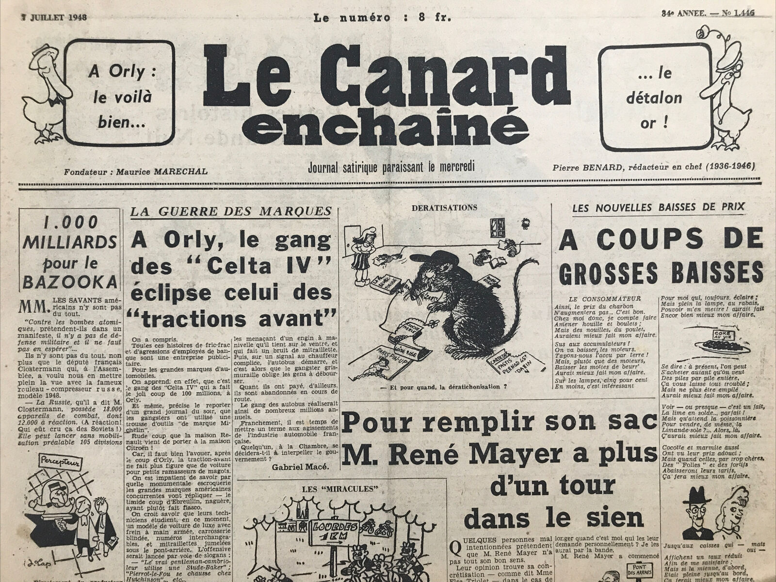 Couac ! | Acheter un Canard | Vente d'Anciens Journaux du Canard Enchaîné. Des Journaux Satiriques de Collection, Historiques & Authentiques de 1916 à 2004 ! | 1446