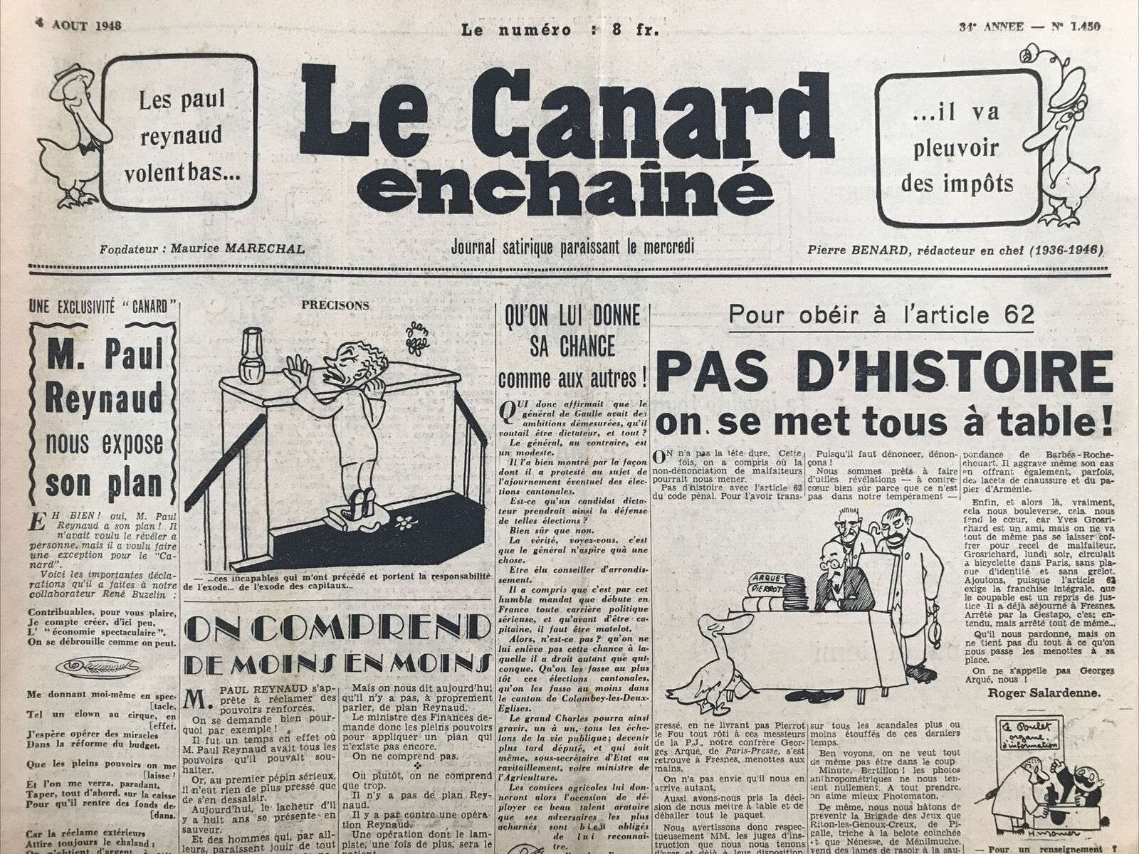 Couac ! | Acheter un Canard | Vente d'Anciens Journaux du Canard Enchaîné. Des Journaux Satiriques de Collection, Historiques & Authentiques de 1916 à 2004 ! | 1450