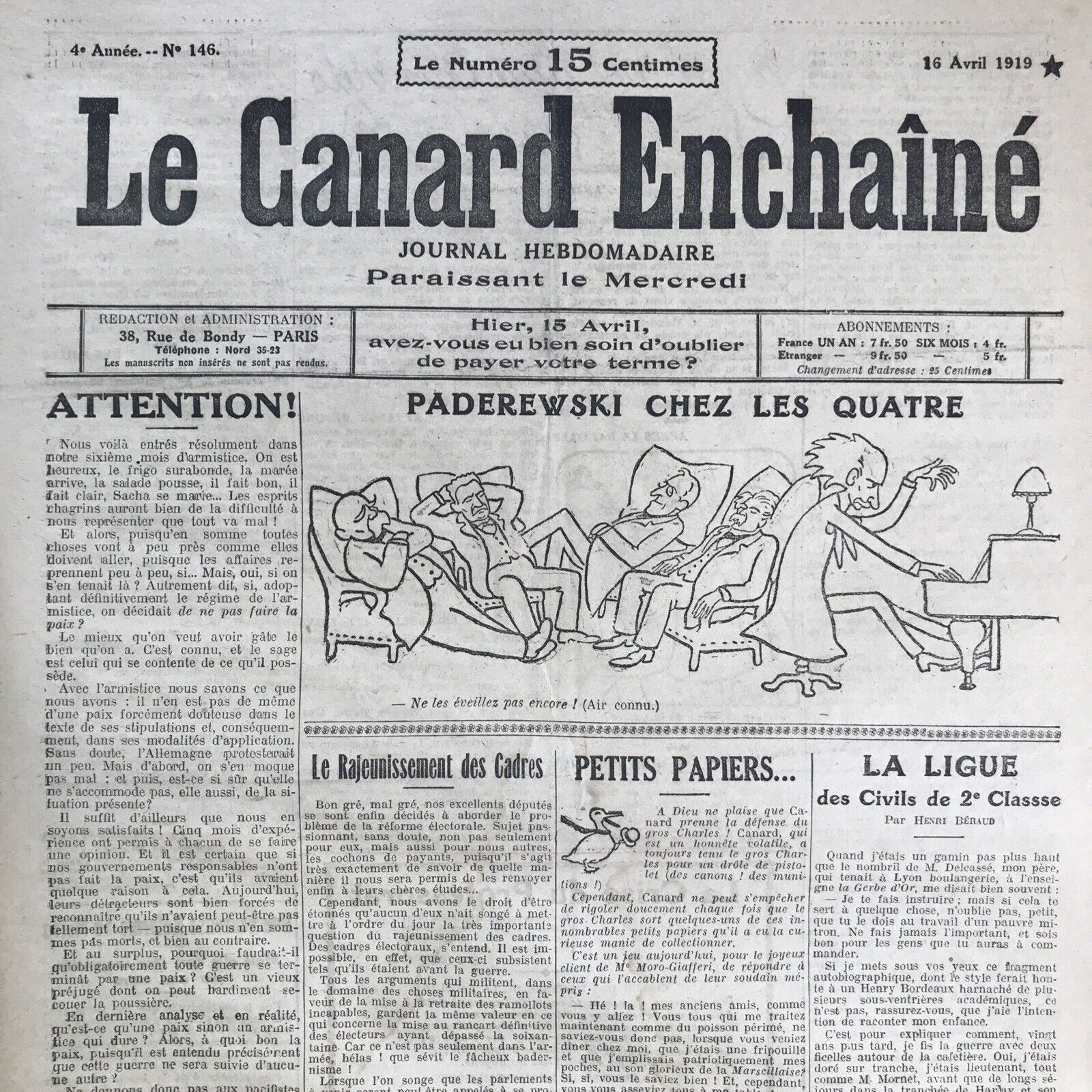 Couac ! | Acheter un Canard | Vente d'Anciens Journaux du Canard Enchaîné. Des Journaux Satiriques de Collection, Historiques & Authentiques de 1916 à 2004 ! | 146