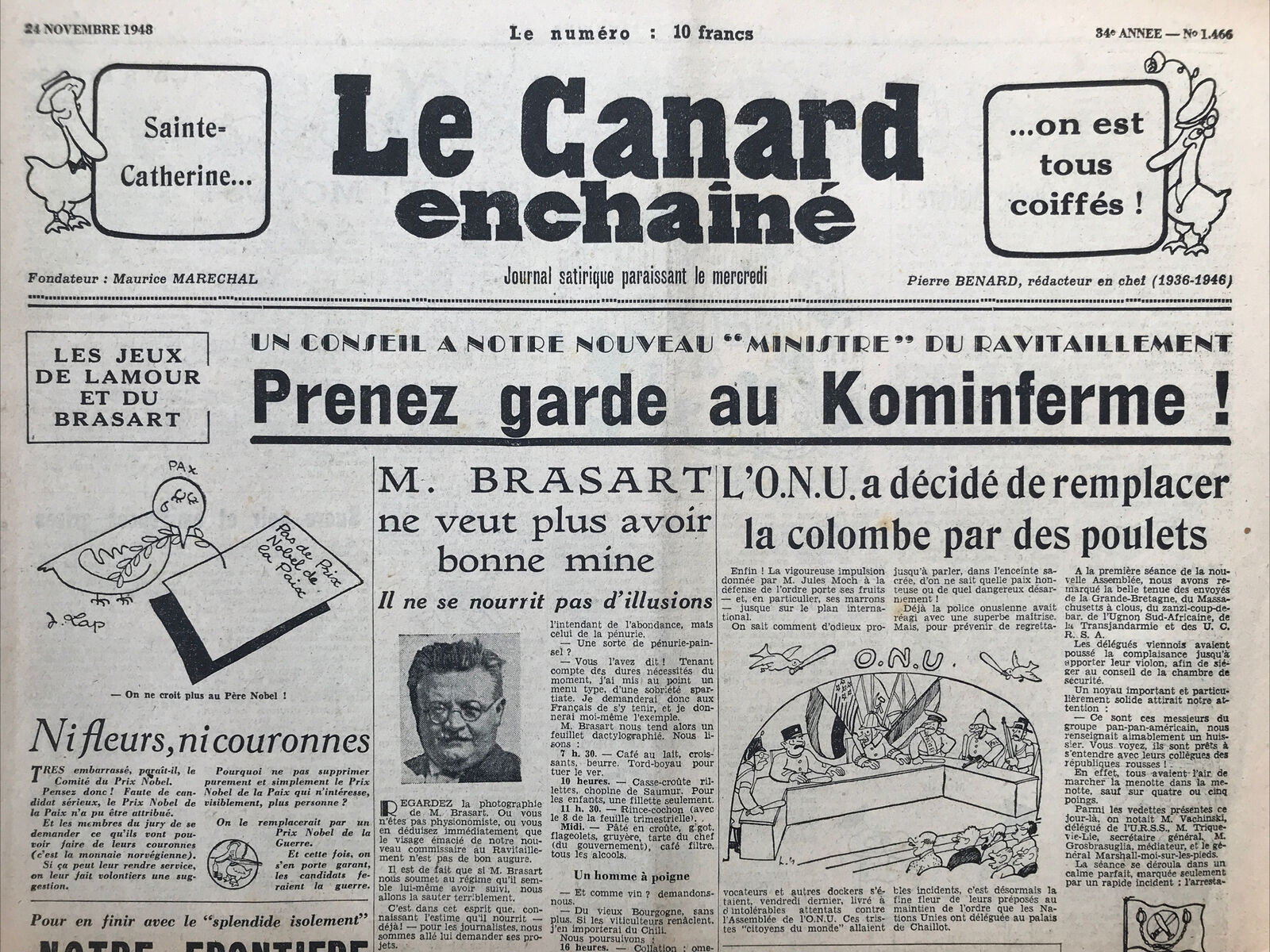 Couac ! | Acheter un Canard | Vente d'Anciens Journaux du Canard Enchaîné. Des Journaux Satiriques de Collection, Historiques & Authentiques de 1916 à 2004 ! | 1466