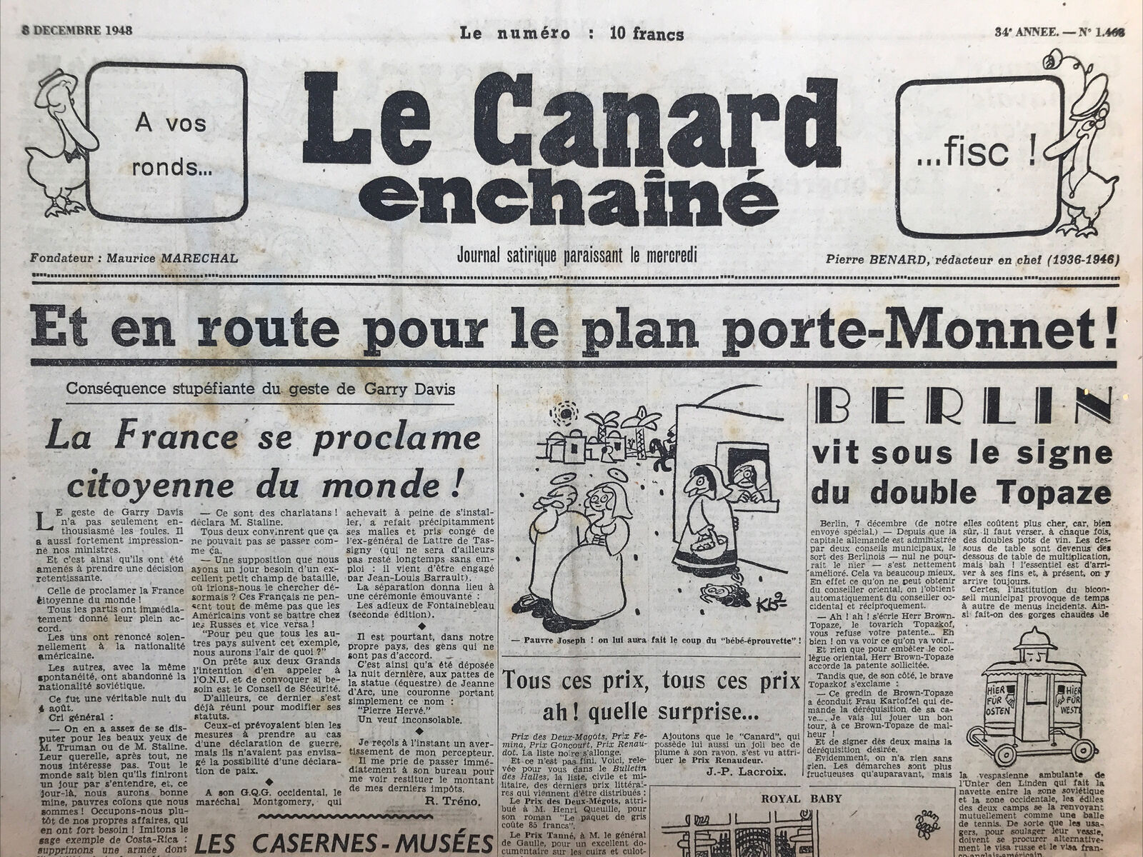 Couac ! | Acheter un Canard | Vente d'Anciens Journaux du Canard Enchaîné. Des Journaux Satiriques de Collection, Historiques & Authentiques de 1916 à 2004 ! | 1468