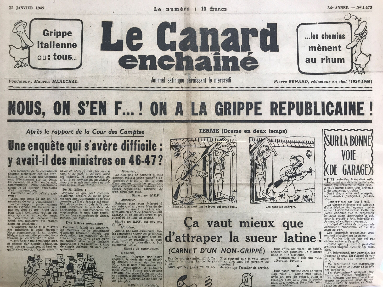 Couac ! | Acheter un Canard | Vente d'Anciens Journaux du Canard Enchaîné. Des Journaux Satiriques de Collection, Historiques & Authentiques de 1916 à 2004 ! | 1473