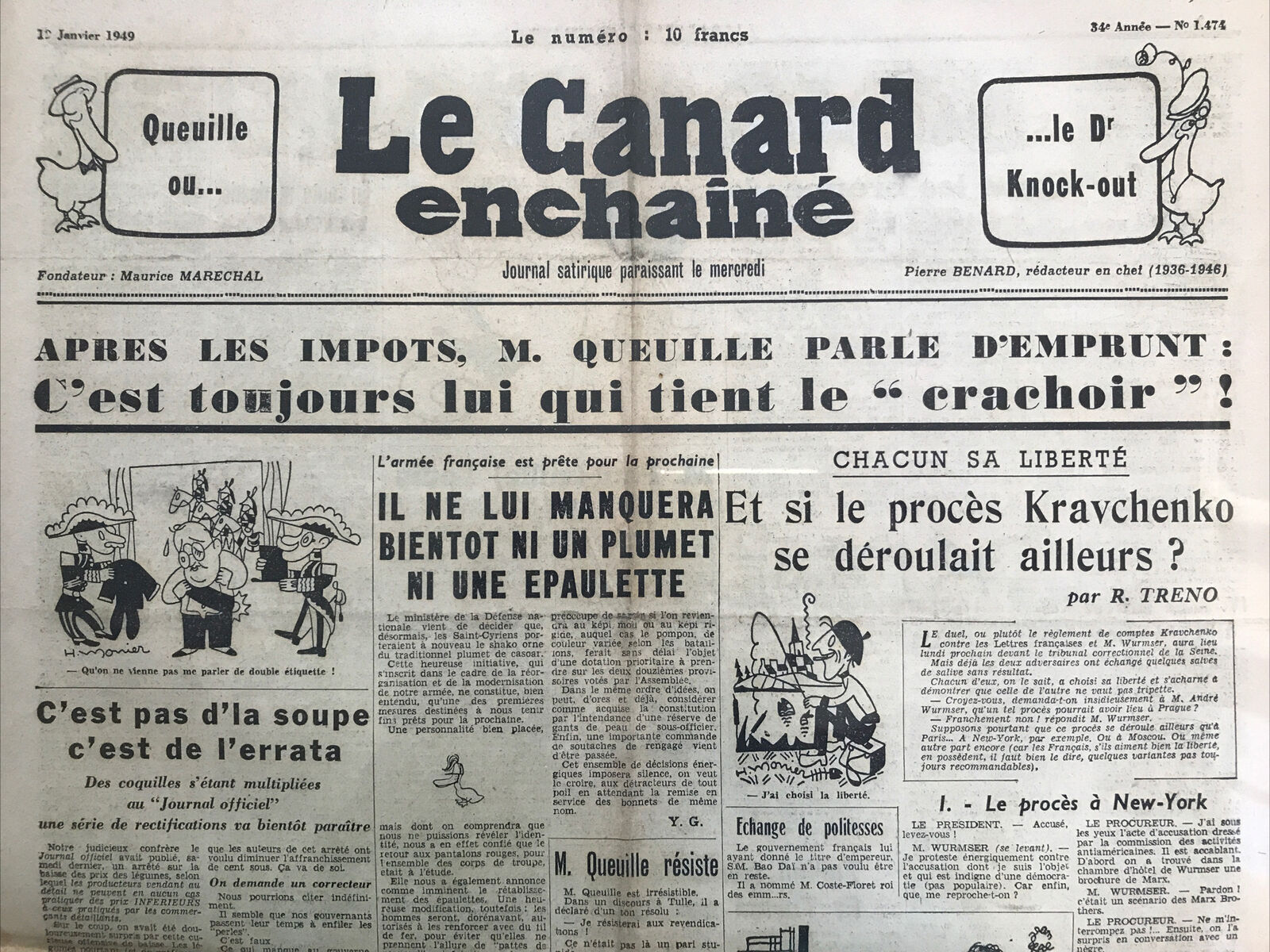 Couac ! | Acheter un Canard | Vente d'Anciens Journaux du Canard Enchaîné. Des Journaux Satiriques de Collection, Historiques & Authentiques de 1916 à 2004 ! | 1474