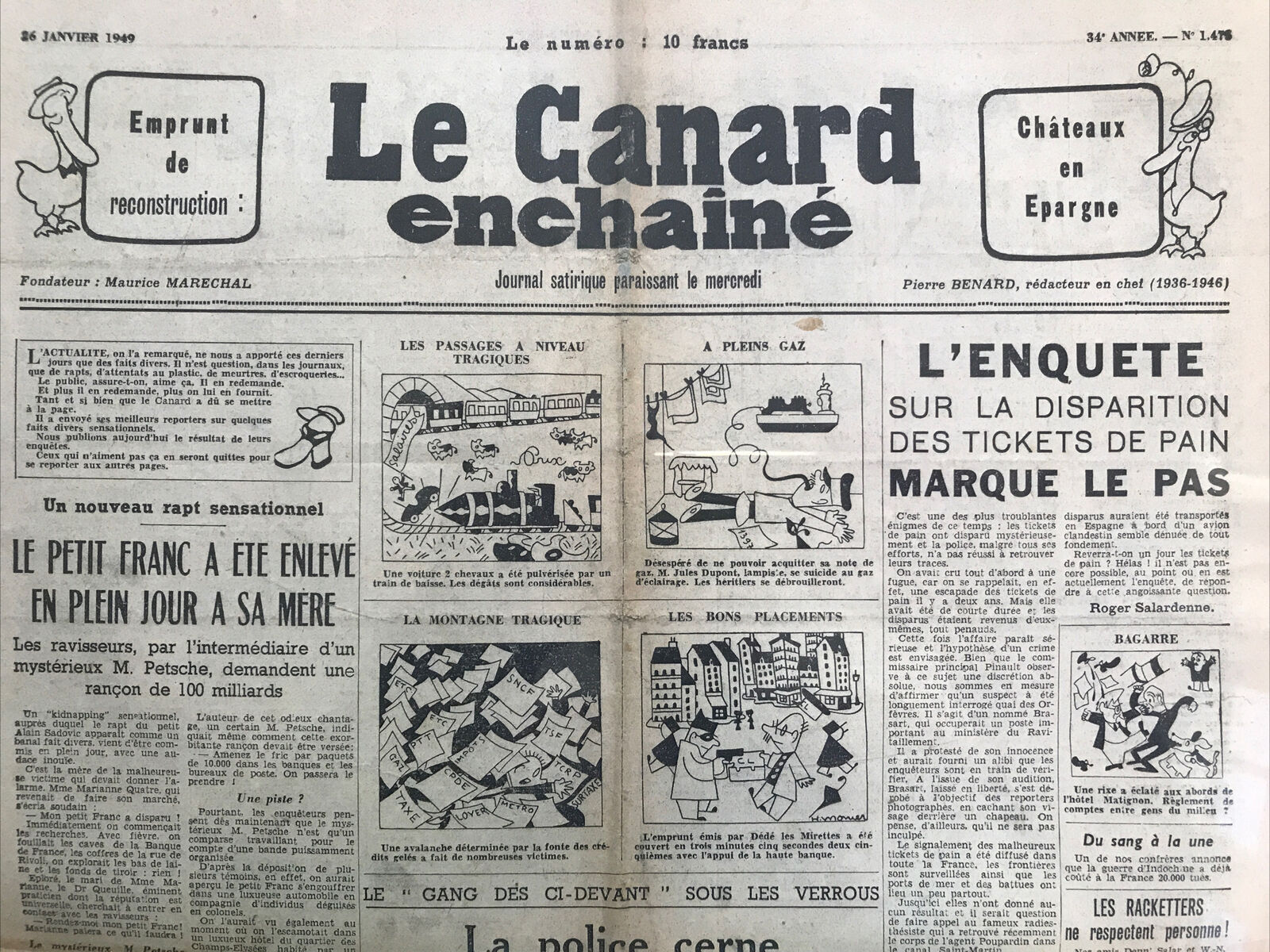 Couac ! | Acheter un Canard | Vente d'Anciens Journaux du Canard Enchaîné. Des Journaux Satiriques de Collection, Historiques & Authentiques de 1916 à 2004 ! | 1475