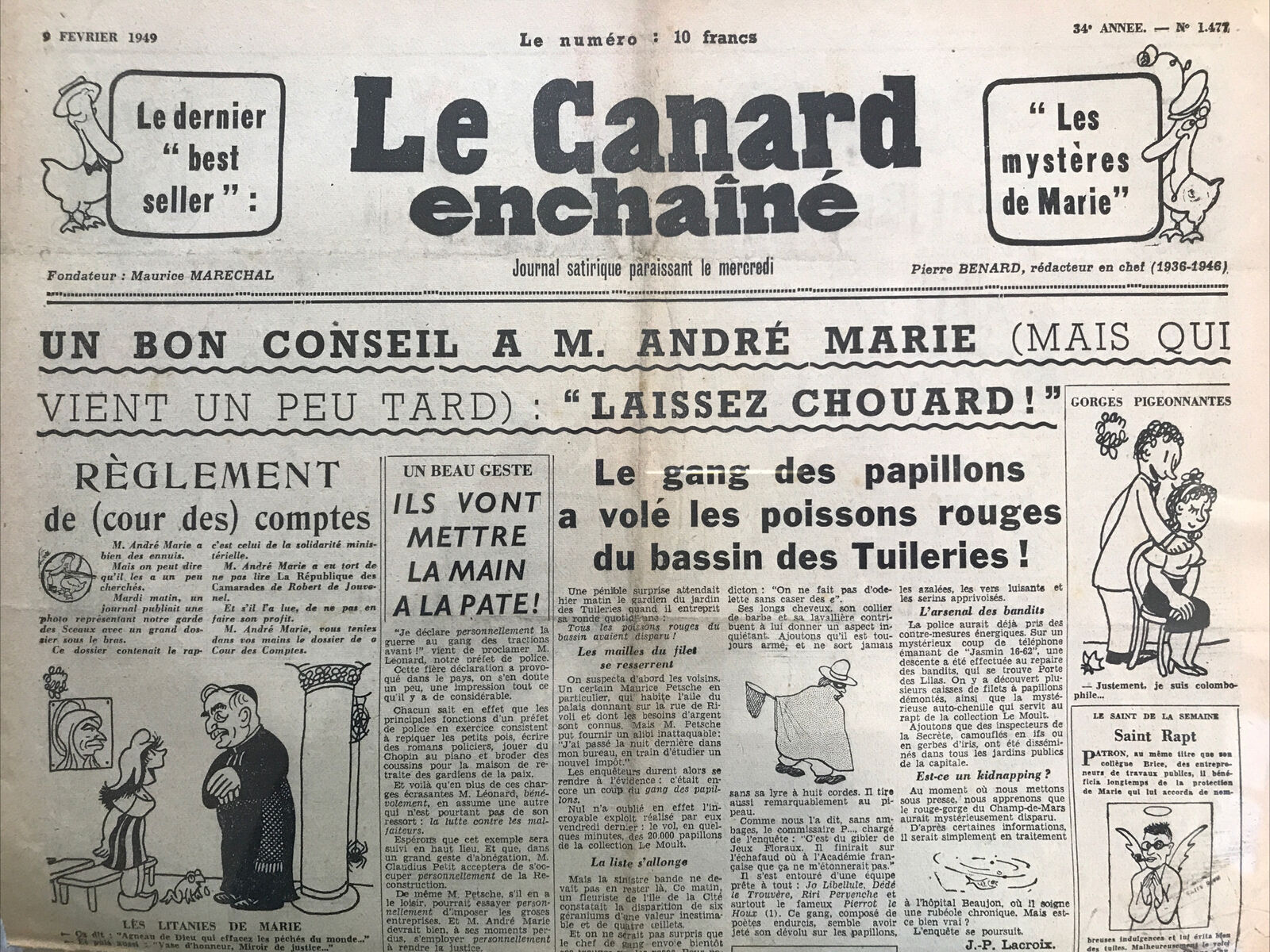 Couac ! | Acheter un Canard | Vente d'Anciens Journaux du Canard Enchaîné. Des Journaux Satiriques de Collection, Historiques & Authentiques de 1916 à 2004 ! | 1477