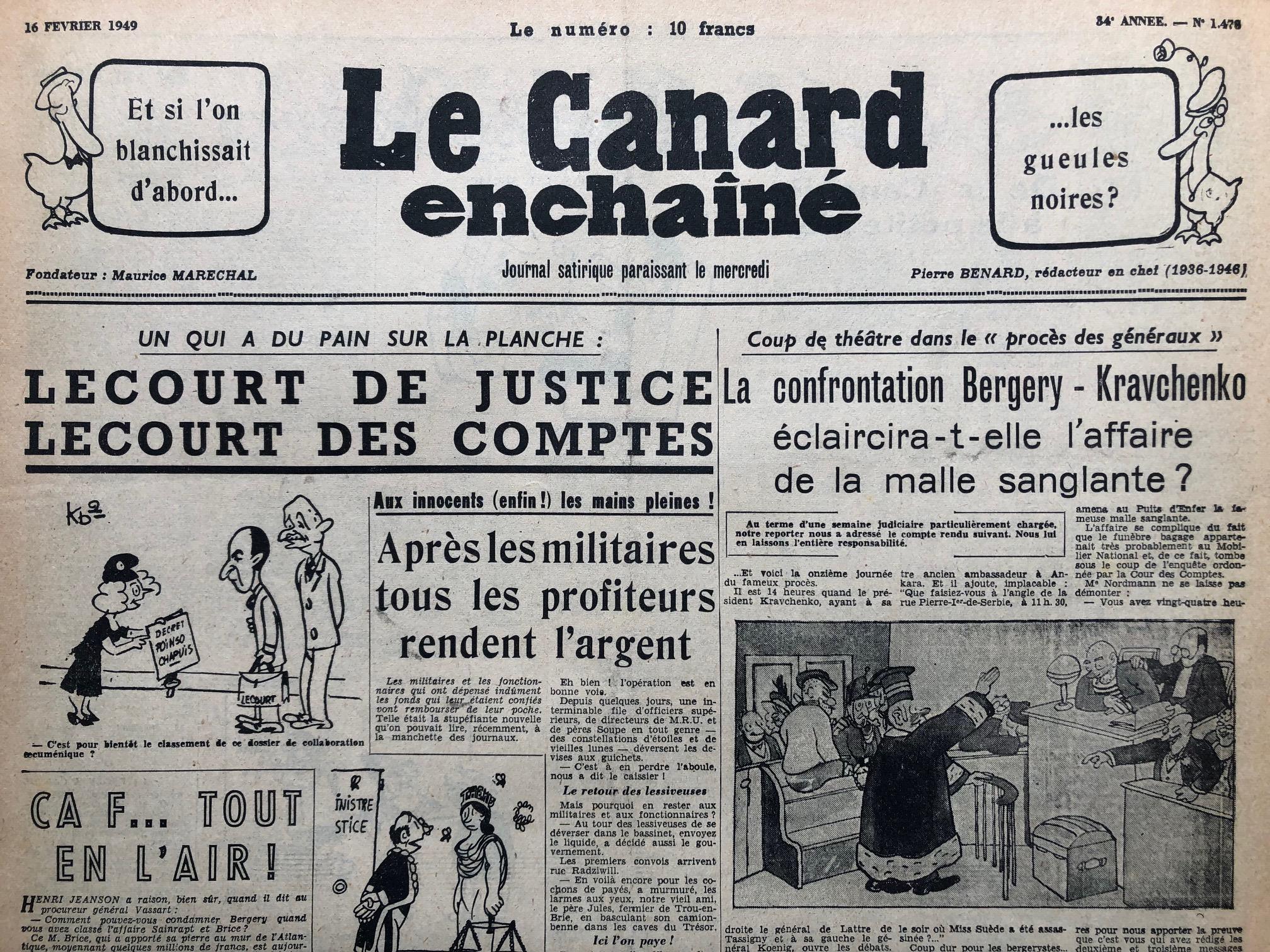 Couac ! | Acheter un Canard | Vente d'Anciens Journaux du Canard Enchaîné. Des Journaux Satiriques de Collection, Historiques & Authentiques de 1916 à 2004 ! | 1478 1