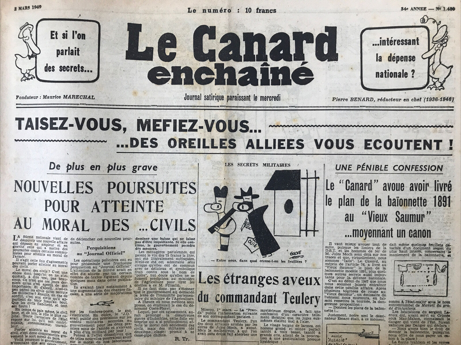 Couac ! | Acheter un Canard | Vente d'Anciens Journaux du Canard Enchaîné. Des Journaux Satiriques de Collection, Historiques & Authentiques de 1916 à 2004 ! | 1480