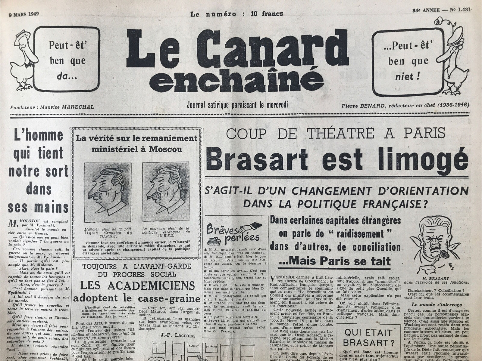 Couac ! | Acheter un Canard | Vente d'Anciens Journaux du Canard Enchaîné. Des Journaux Satiriques de Collection, Historiques & Authentiques de 1916 à 2004 ! | 1481