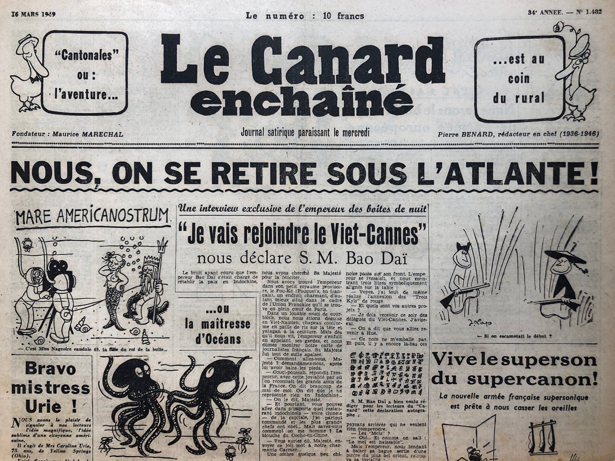 Couac ! | Acheter un Canard | Vente d'Anciens Journaux du Canard Enchaîné. Des Journaux Satiriques de Collection, Historiques & Authentiques de 1916 à 2004 ! | 1482 1