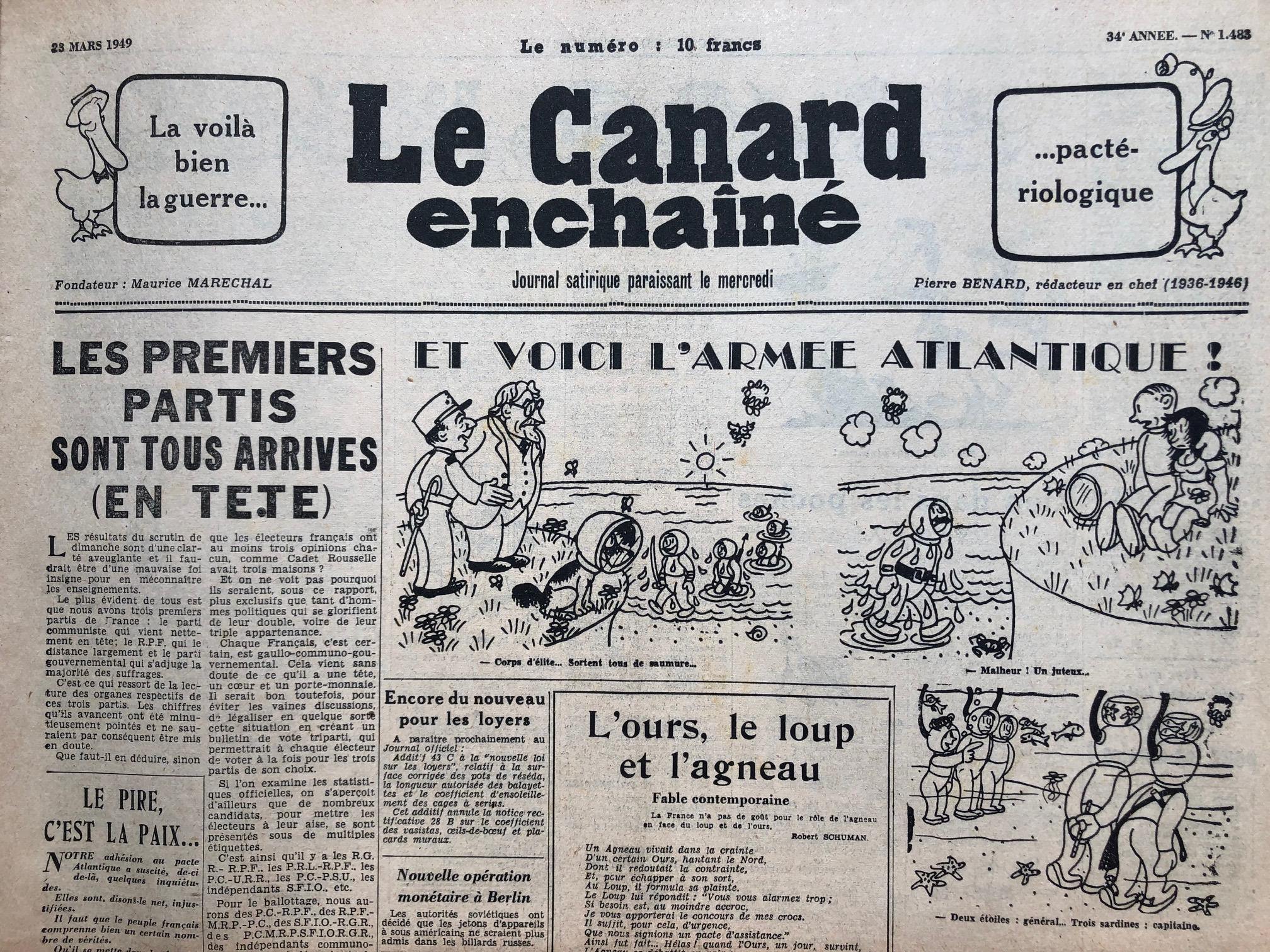 Couac ! | Acheter un Canard | Vente d'Anciens Journaux du Canard Enchaîné. Des Journaux Satiriques de Collection, Historiques & Authentiques de 1916 à 2004 ! | 1483 1