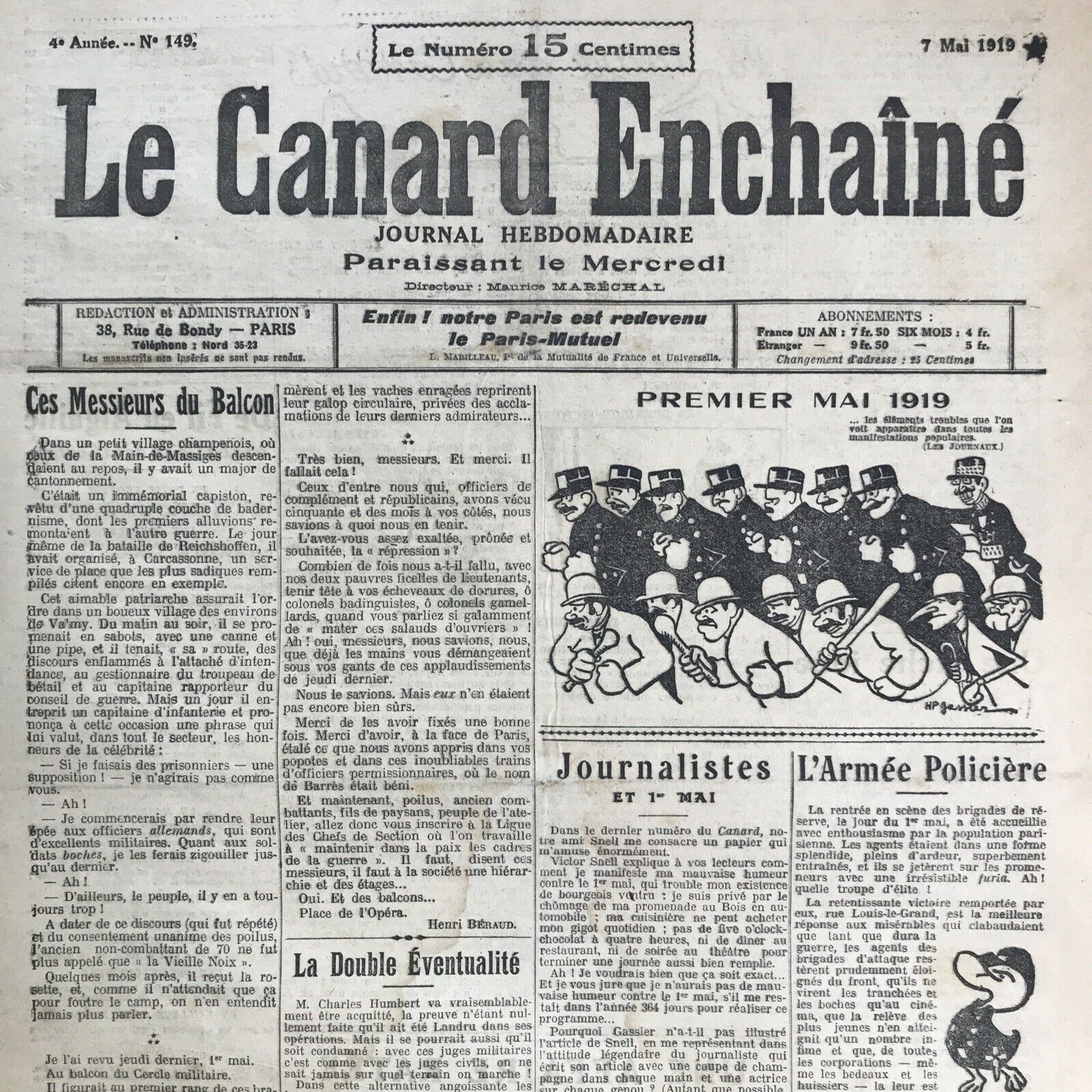 Couac ! | Acheter un Canard | Vente d'Anciens Journaux du Canard Enchaîné. Des Journaux Satiriques de Collection, Historiques & Authentiques de 1916 à 2004 ! | 149