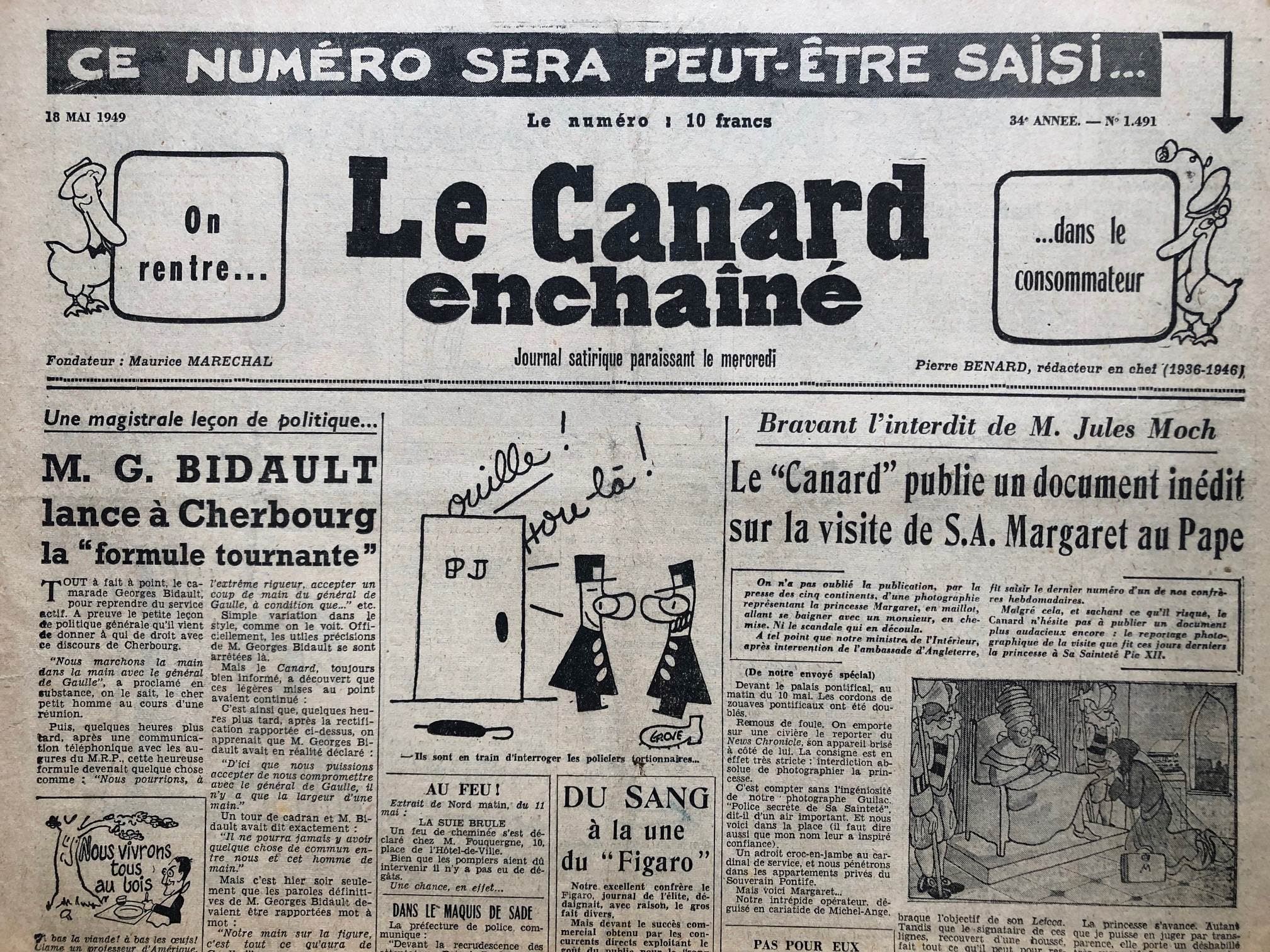 Couac ! | Acheter un Canard | Vente d'Anciens Journaux du Canard Enchaîné. Des Journaux Satiriques de Collection, Historiques & Authentiques de 1916 à 2004 ! | 1491 1