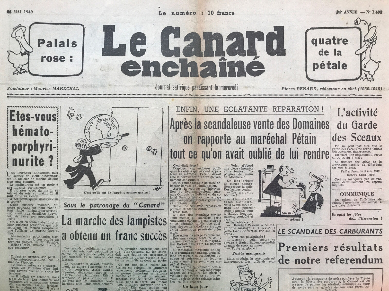 Couac ! | Acheter un Canard | Vente d'Anciens Journaux du Canard Enchaîné. Des Journaux Satiriques de Collection, Historiques & Authentiques de 1916 à 2004 ! | 1492