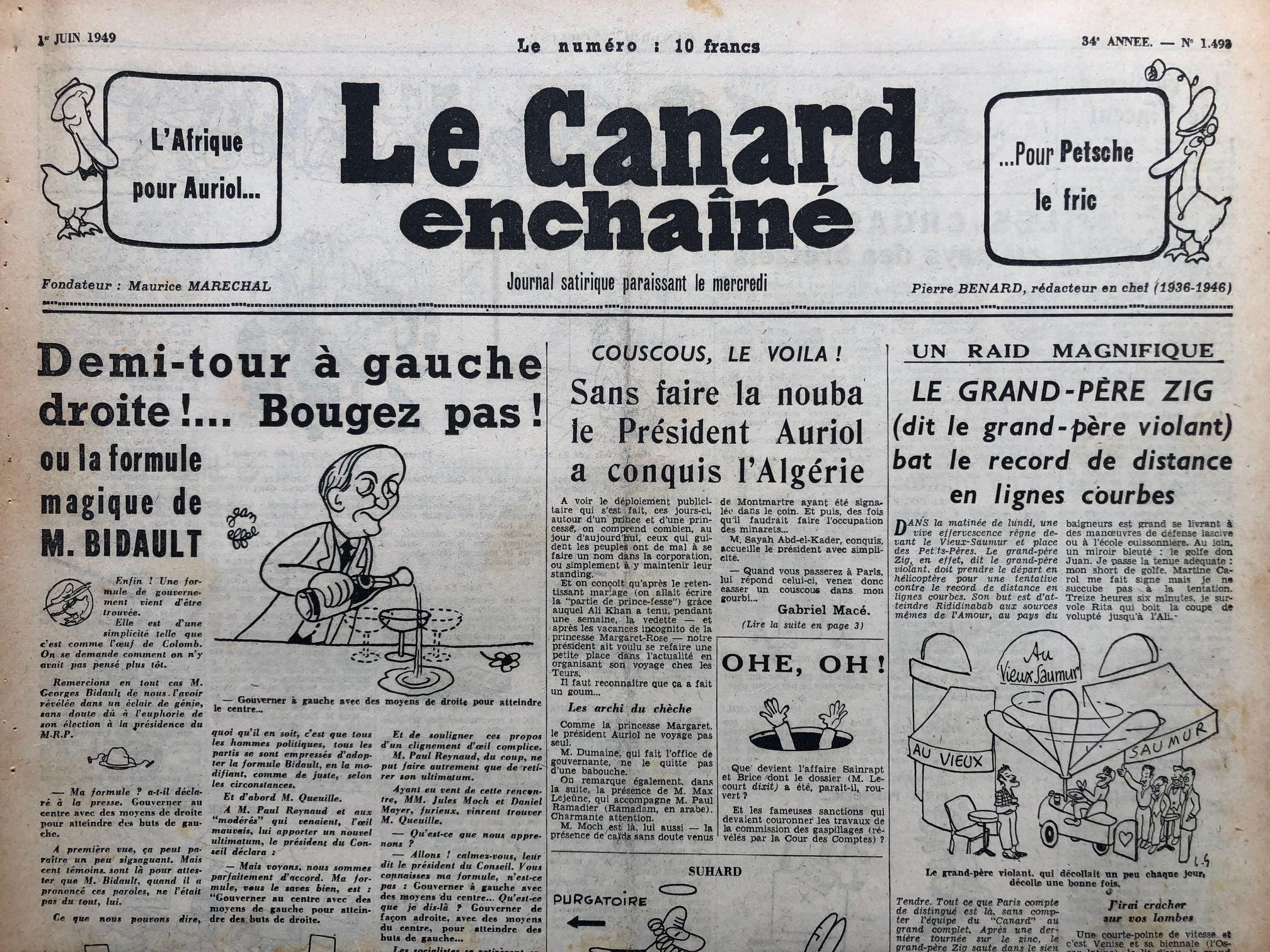 Couac ! | Acheter un Canard | Vente d'Anciens Journaux du Canard Enchaîné. Des Journaux Satiriques de Collection, Historiques & Authentiques de 1916 à 2004 ! | 1493 1