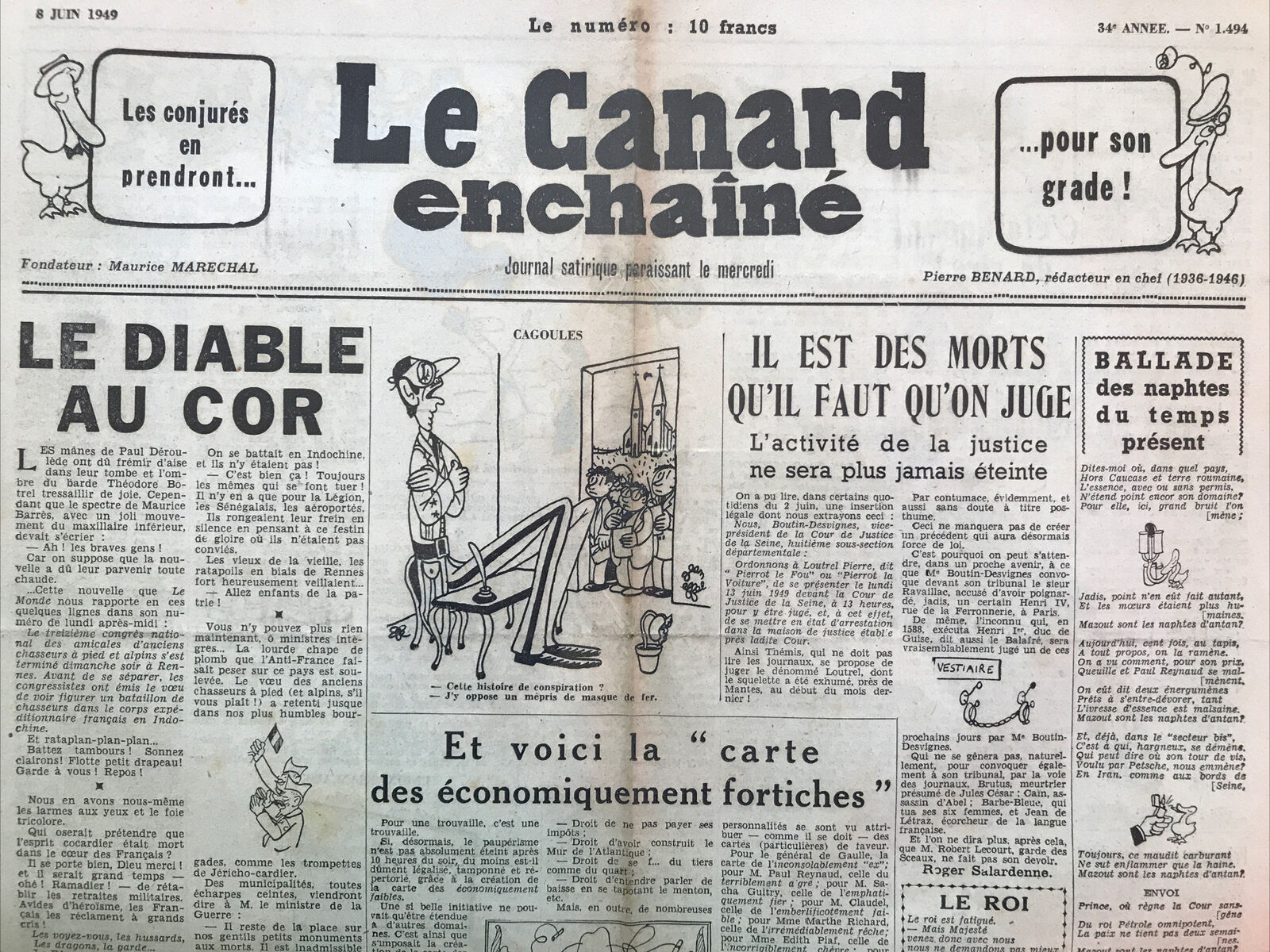 Couac ! | Acheter un Canard | Vente d'Anciens Journaux du Canard Enchaîné. Des Journaux Satiriques de Collection, Historiques & Authentiques de 1916 à 2004 ! | 1494