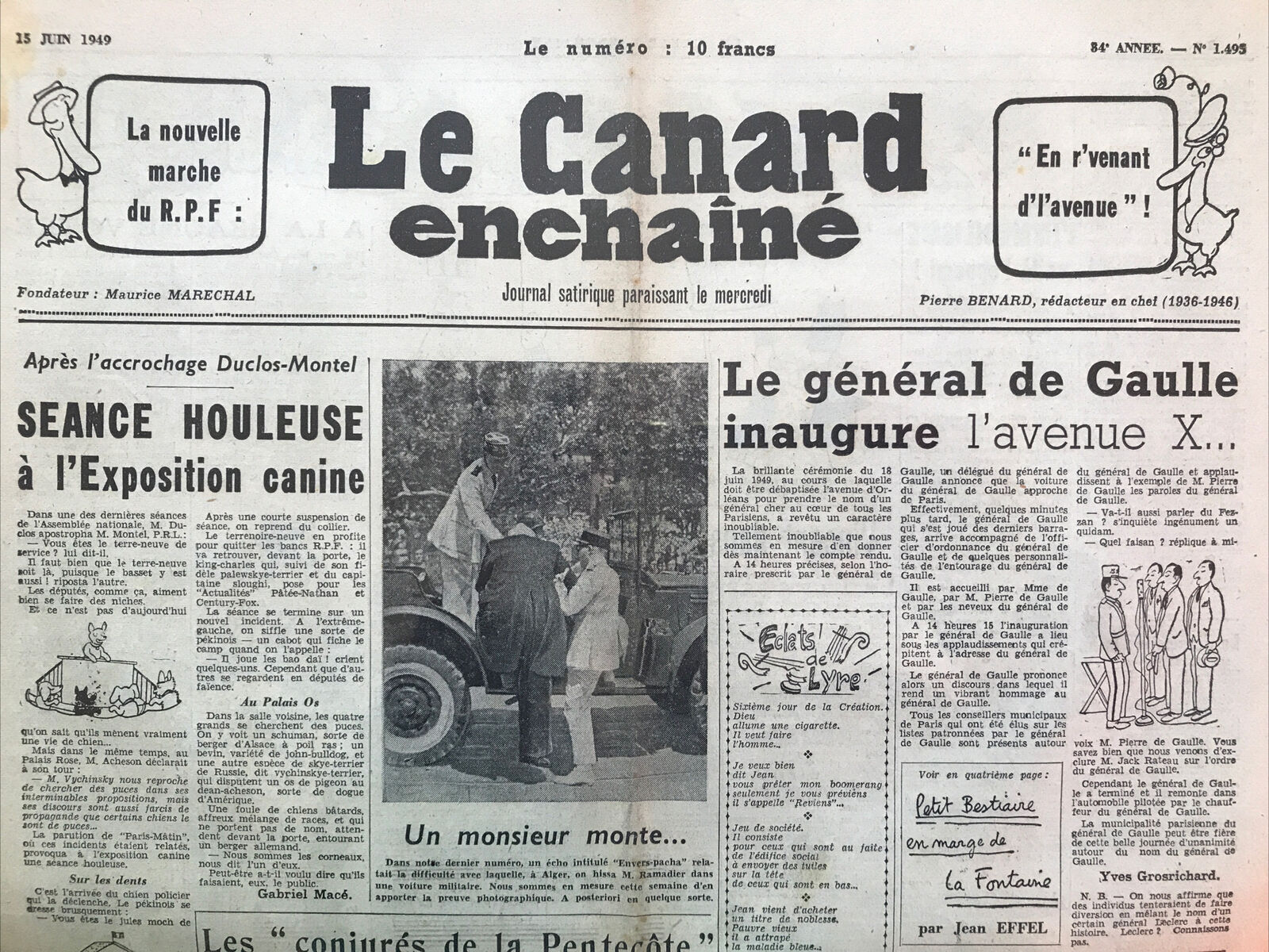 Couac ! | Acheter un Canard | Vente d'Anciens Journaux du Canard Enchaîné. Des Journaux Satiriques de Collection, Historiques & Authentiques de 1916 à 2004 ! | 1495