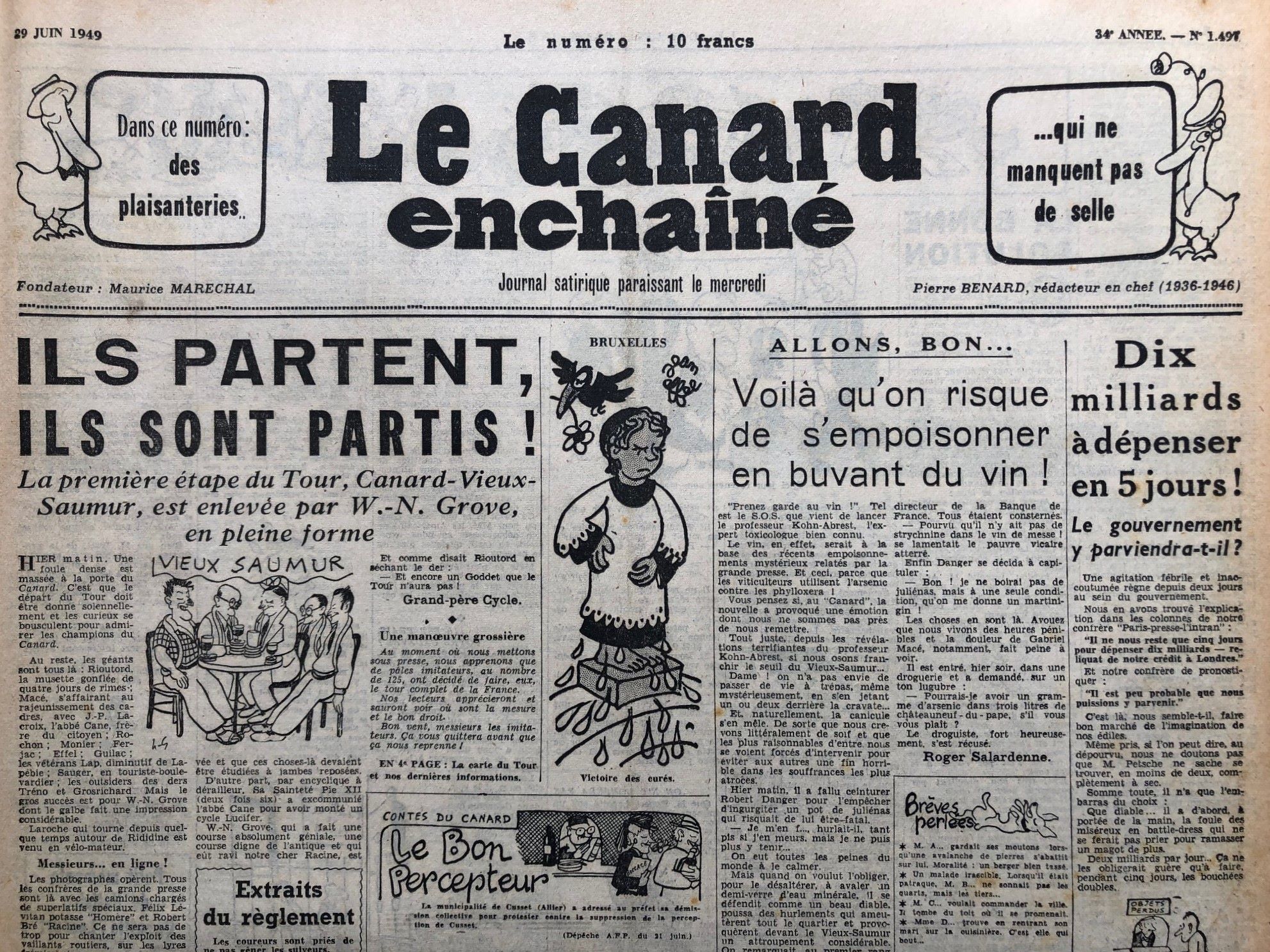 Couac ! | Acheter un Canard | Vente d'Anciens Journaux du Canard Enchaîné. Des Journaux Satiriques de Collection, Historiques & Authentiques de 1916 à 2004 ! | 1497 1