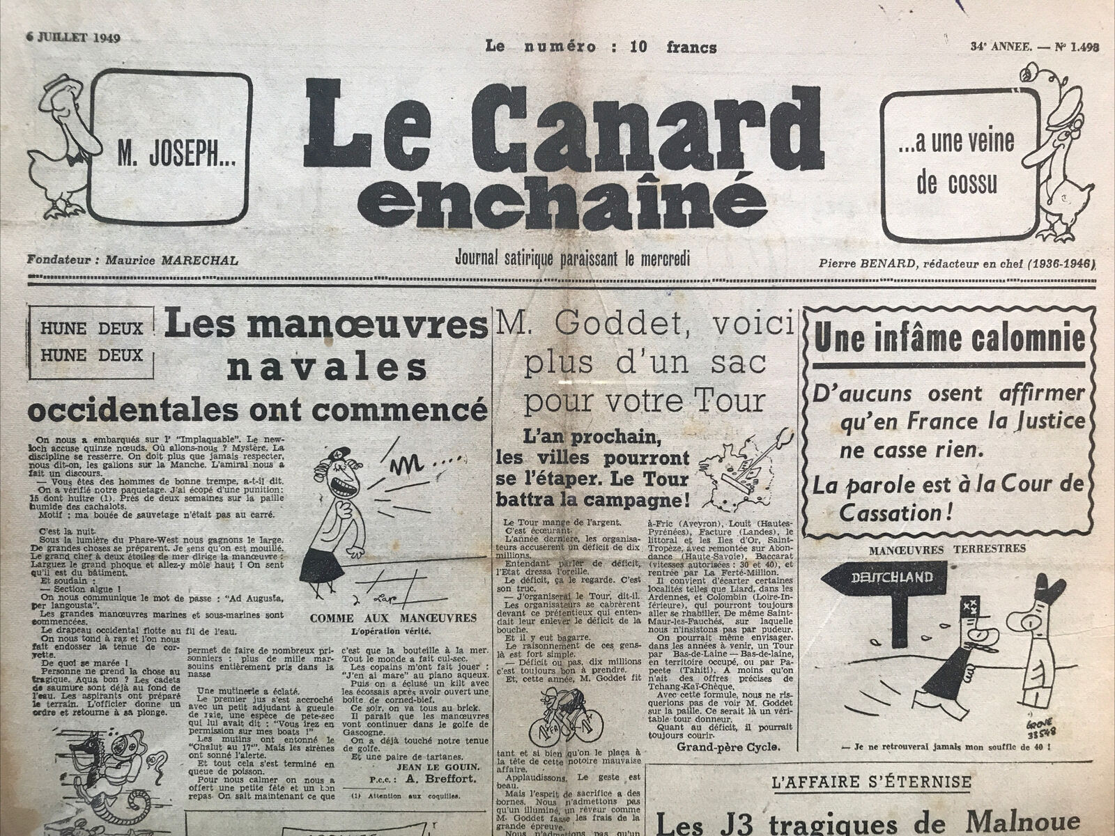 Couac ! | Acheter un Canard | Vente d'Anciens Journaux du Canard Enchaîné. Des Journaux Satiriques de Collection, Historiques & Authentiques de 1916 à 2004 ! | 1498