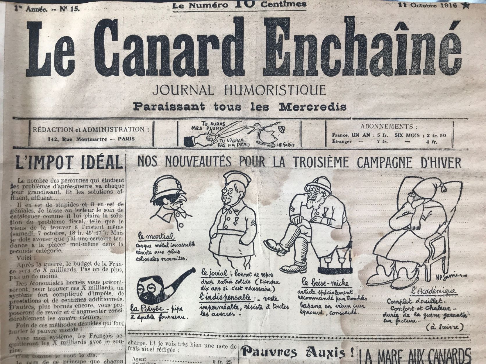 Couac ! | Acheter un Canard | Vente d'Anciens Journaux du Canard Enchaîné. Des Journaux Satiriques de Collection, Historiques & Authentiques de 1916 à 2004 ! | 15 2