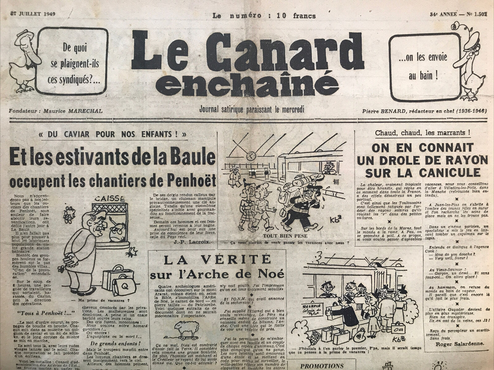 Couac ! | Acheter un Canard | Vente d'Anciens Journaux du Canard Enchaîné. Des Journaux Satiriques de Collection, Historiques & Authentiques de 1916 à 2004 ! | 1501